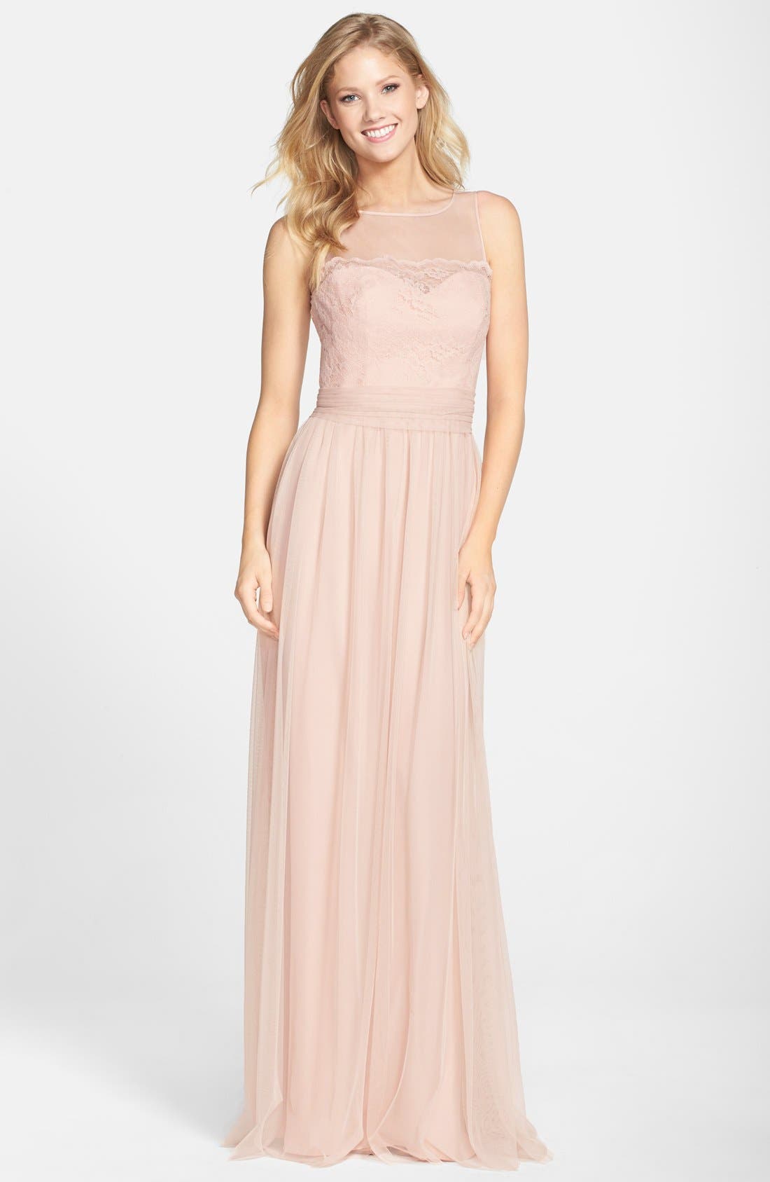 Amsale Lace & Tulle Gown