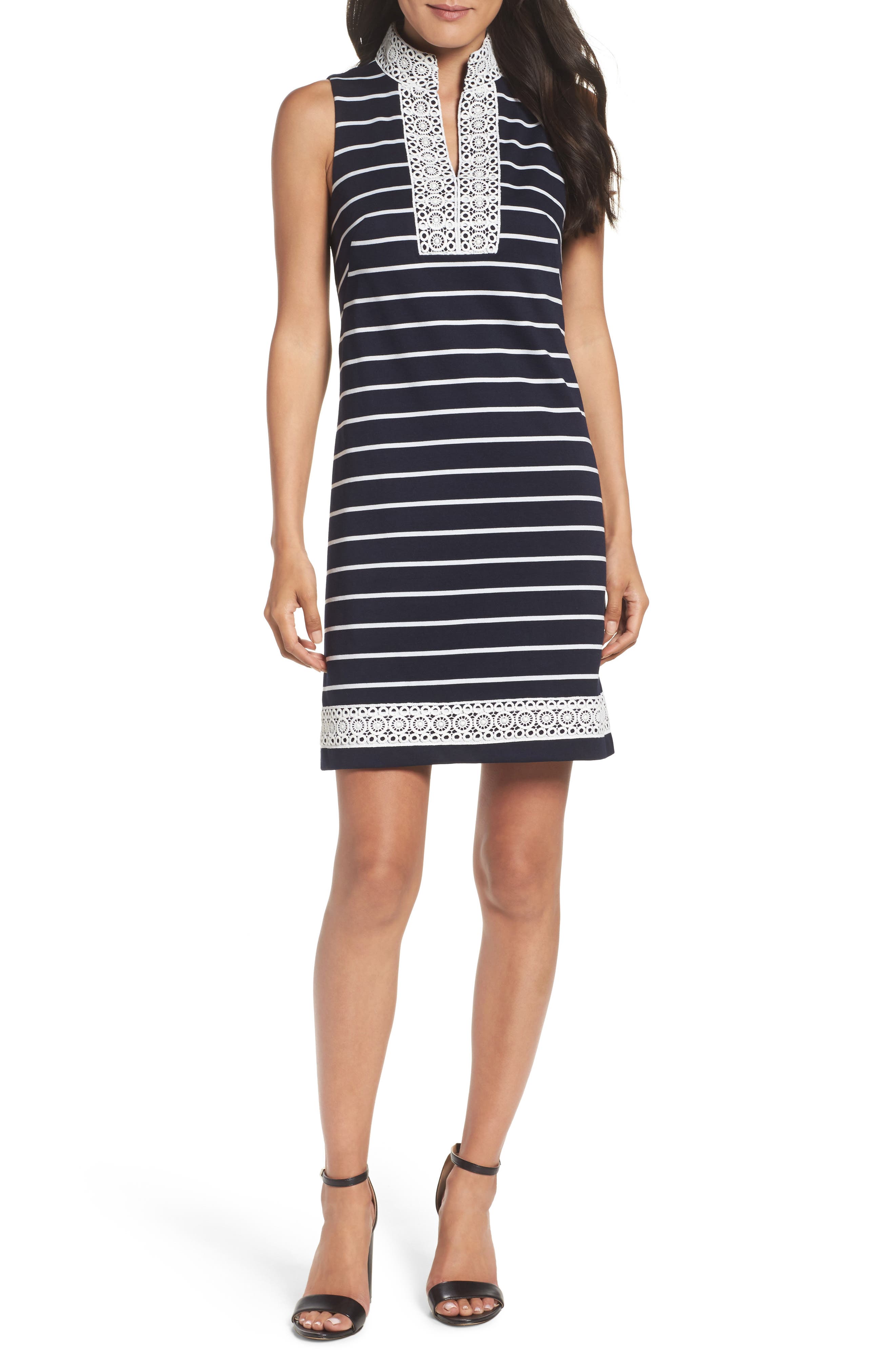 Eliza J Mandarin Collar Shift Dress