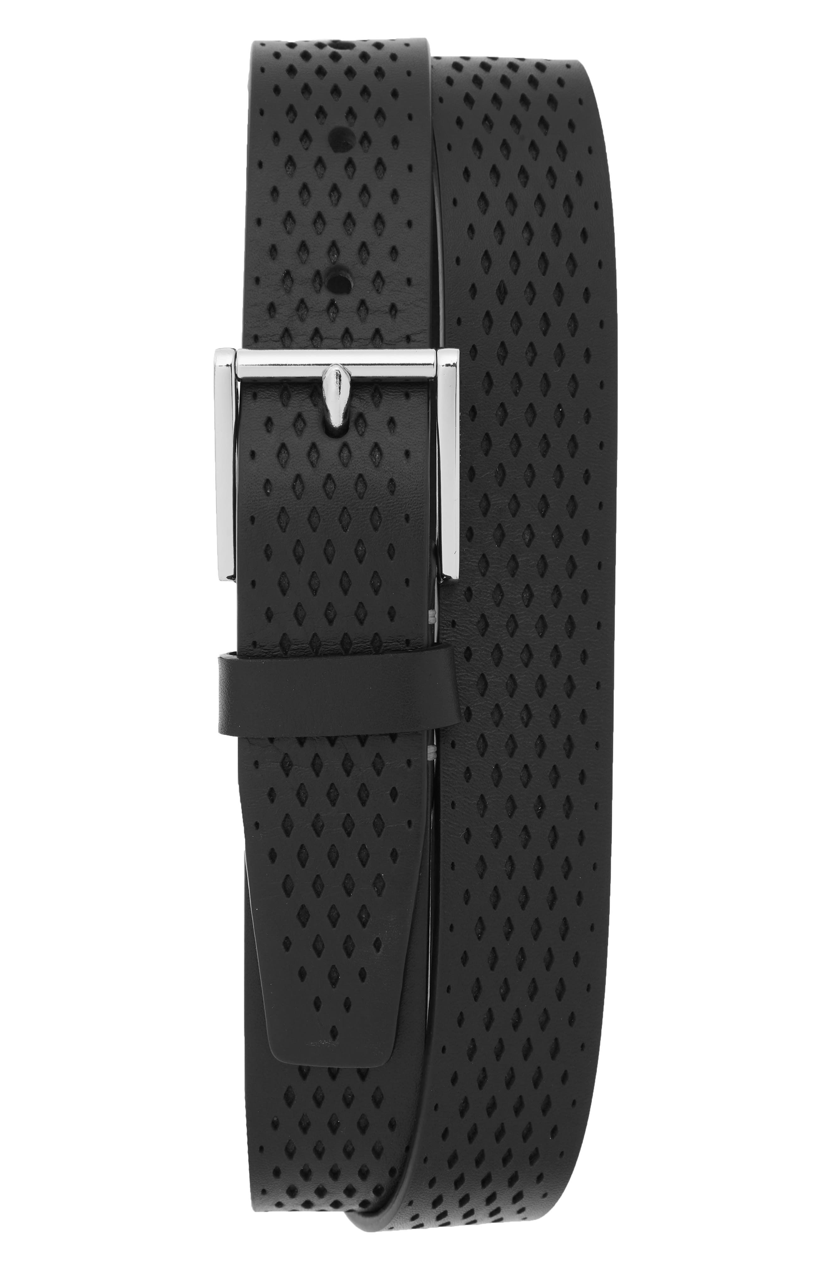 Cole Haan Cut Edge Washington Grand Belt, Black/ Polished Nickel