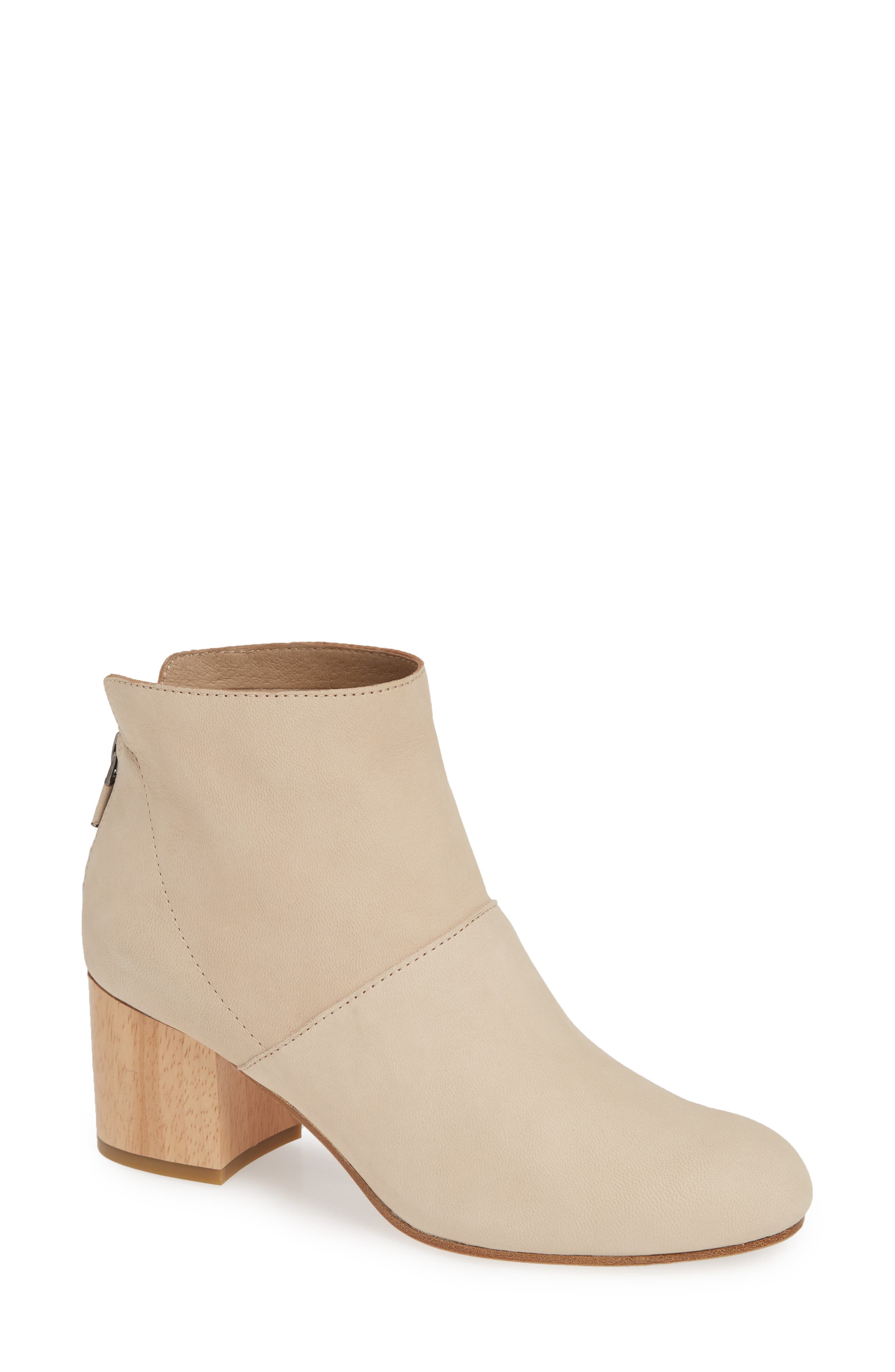 Eileen Fisher Suri Block Heel Bootie, Beige