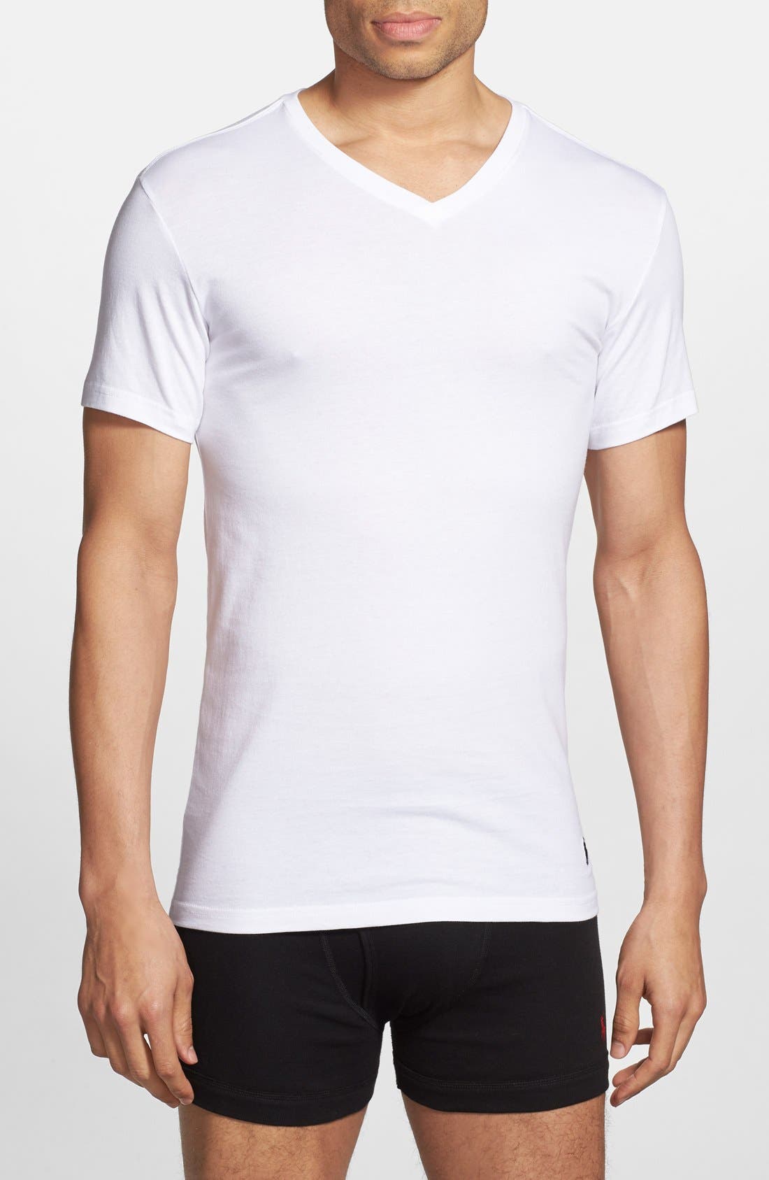 UPC 043935772529 product image for Men's Polo Ralph Lauren Trim Fit V-Neck T-Shirt, Size Small - White (3-Pack) | upcitemdb.com