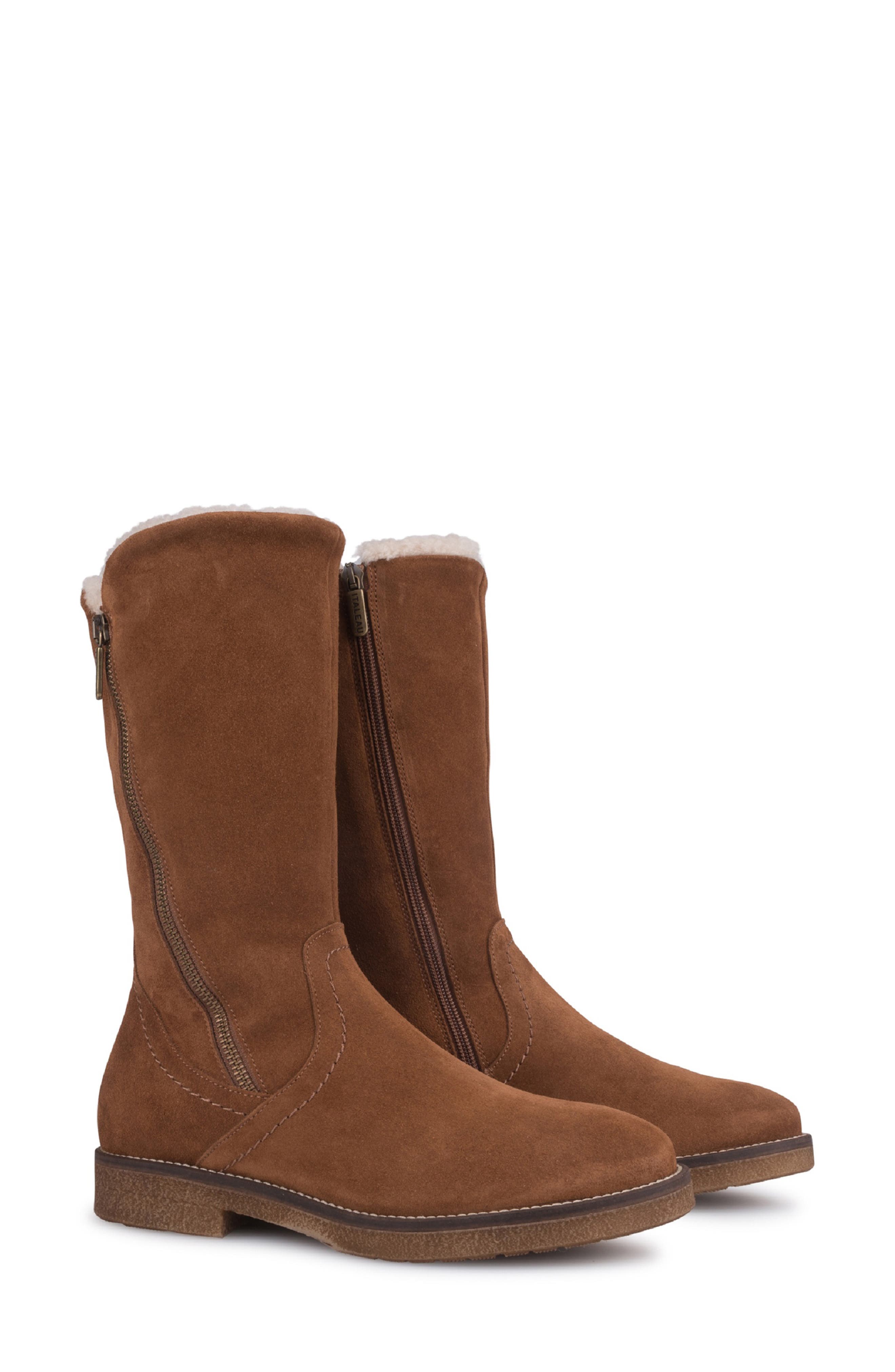 Italeau Karah Genuine Shearling Lined Waterproof Boot - Brown