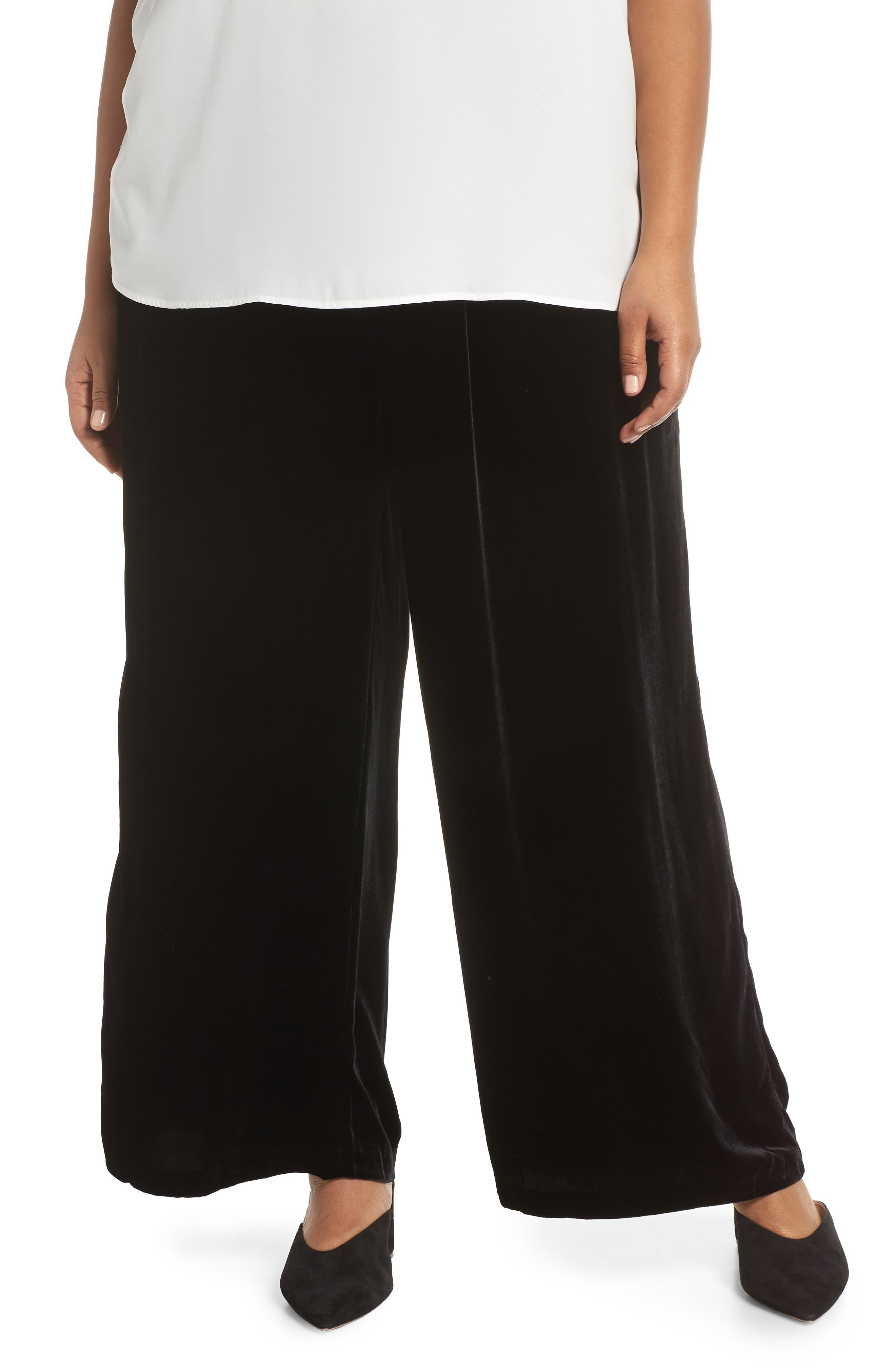 eileen fisher velvet wide leg pants