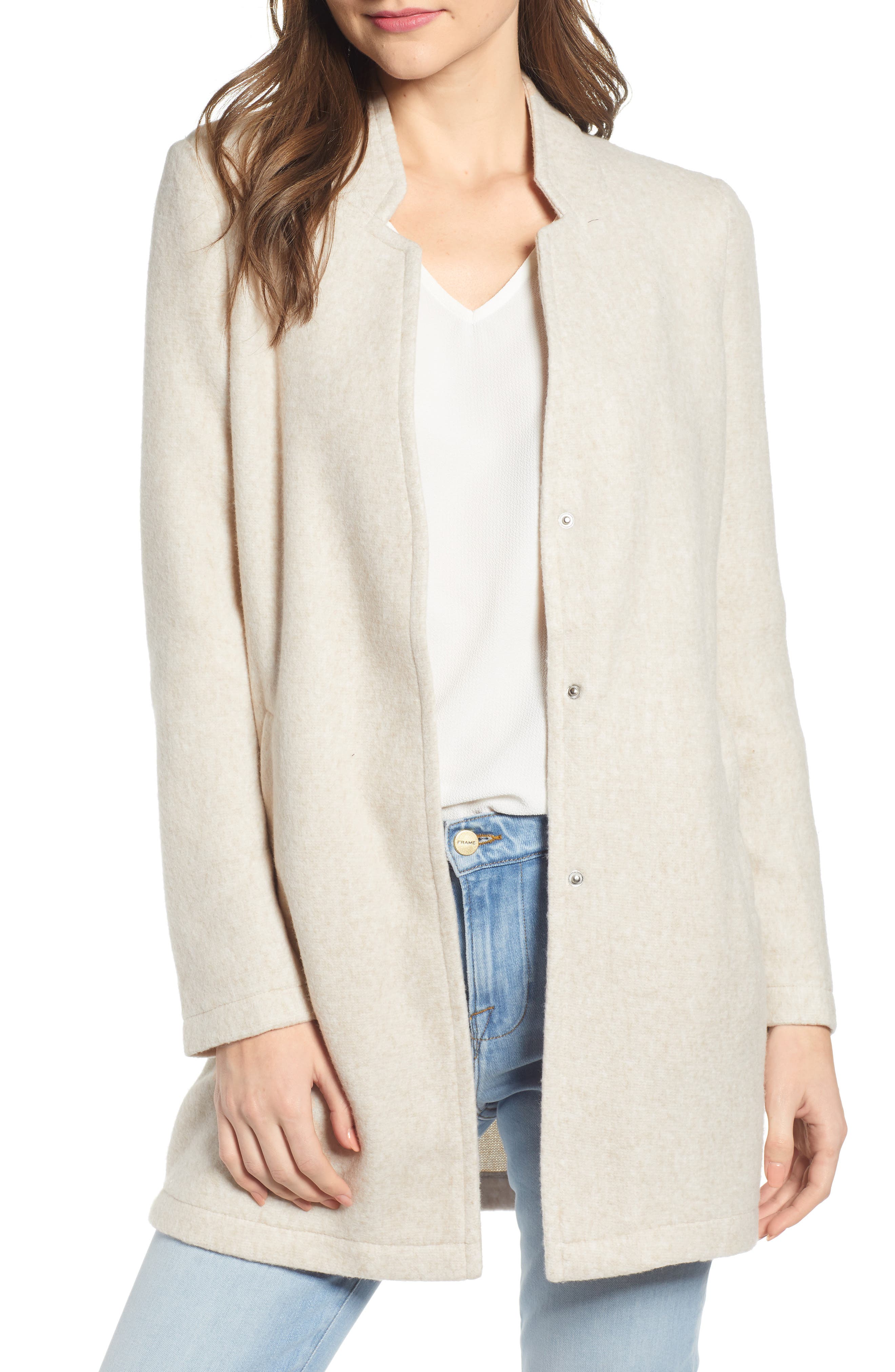 Vero Moda Katrine Brushed Fleece Jacket, Beige