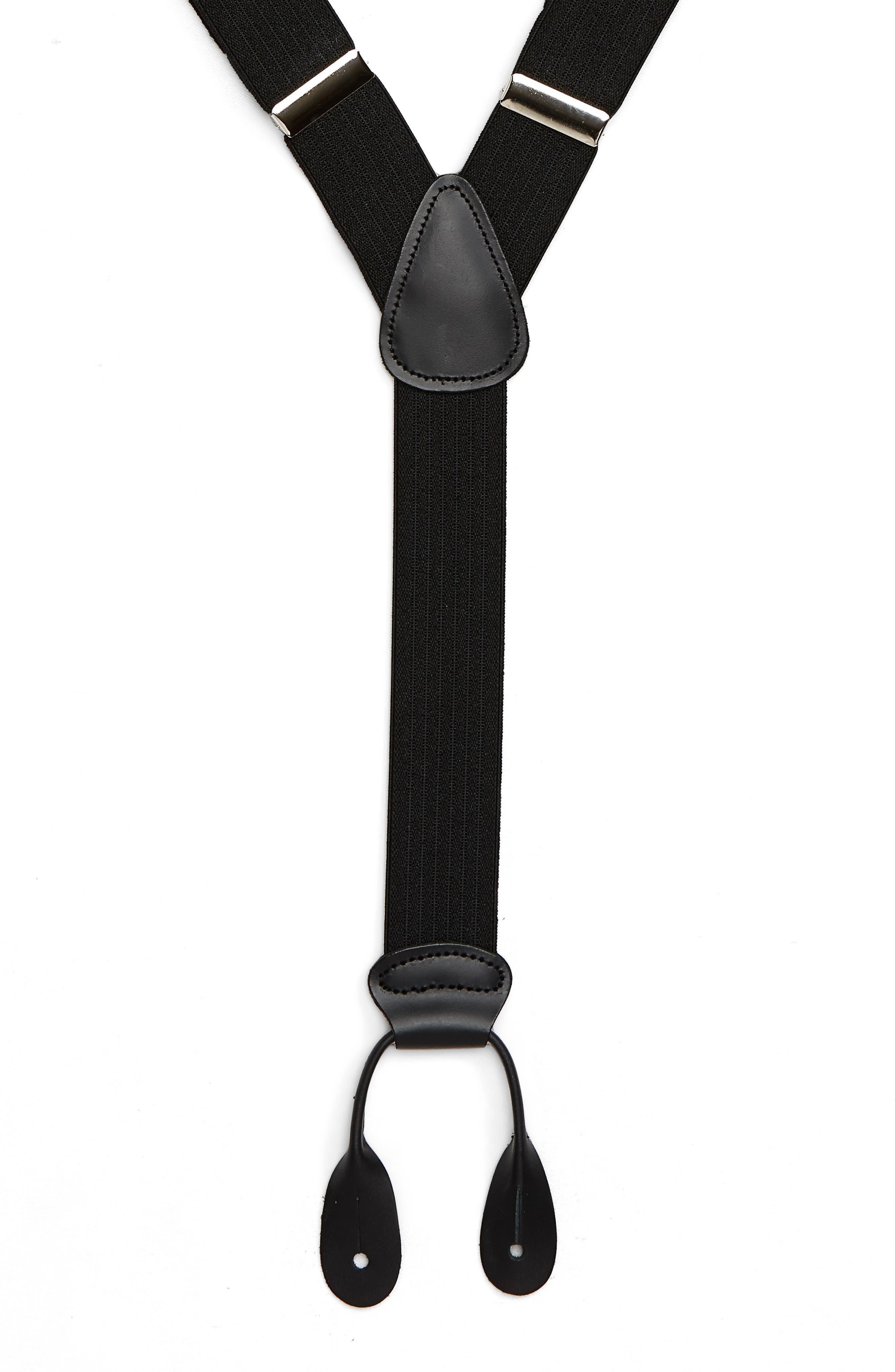 Nordstrom Shop Formal Stretch Suspenders, Size One Size - Black
