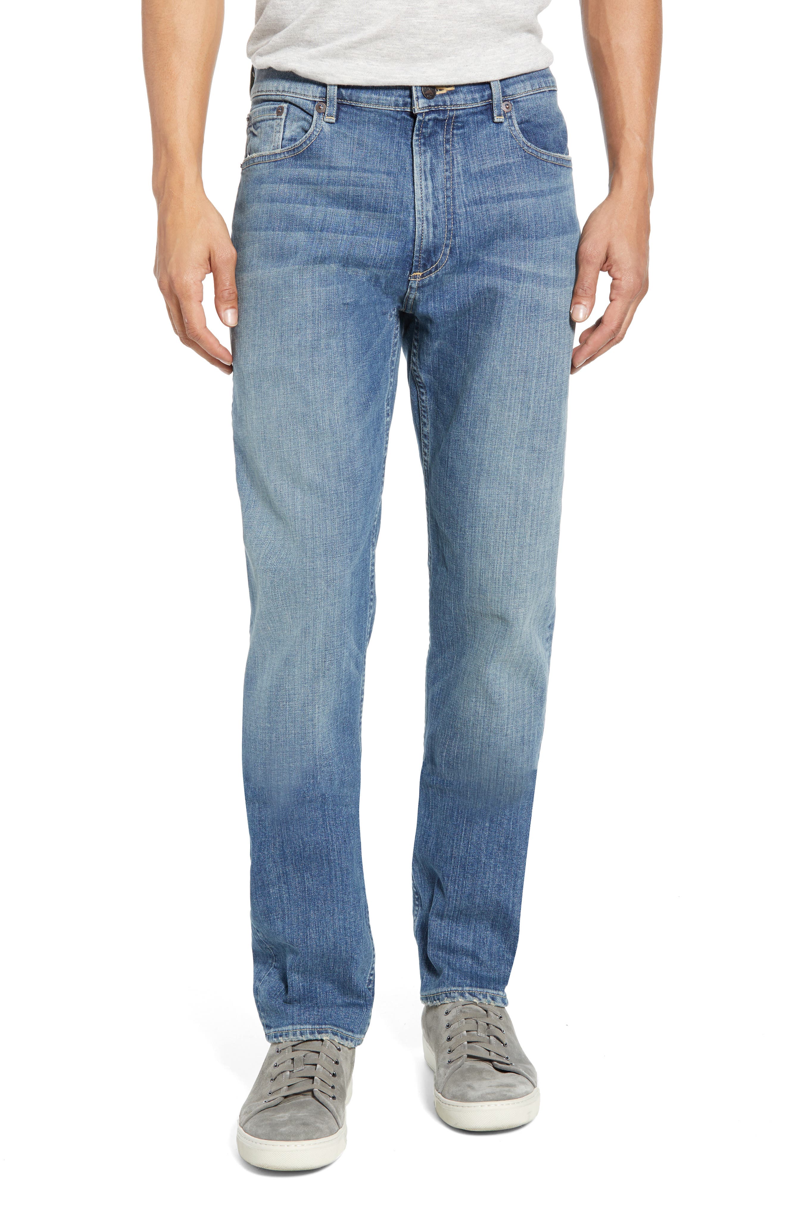Faherty Ocean Wash Straight Leg Jeans, Blue