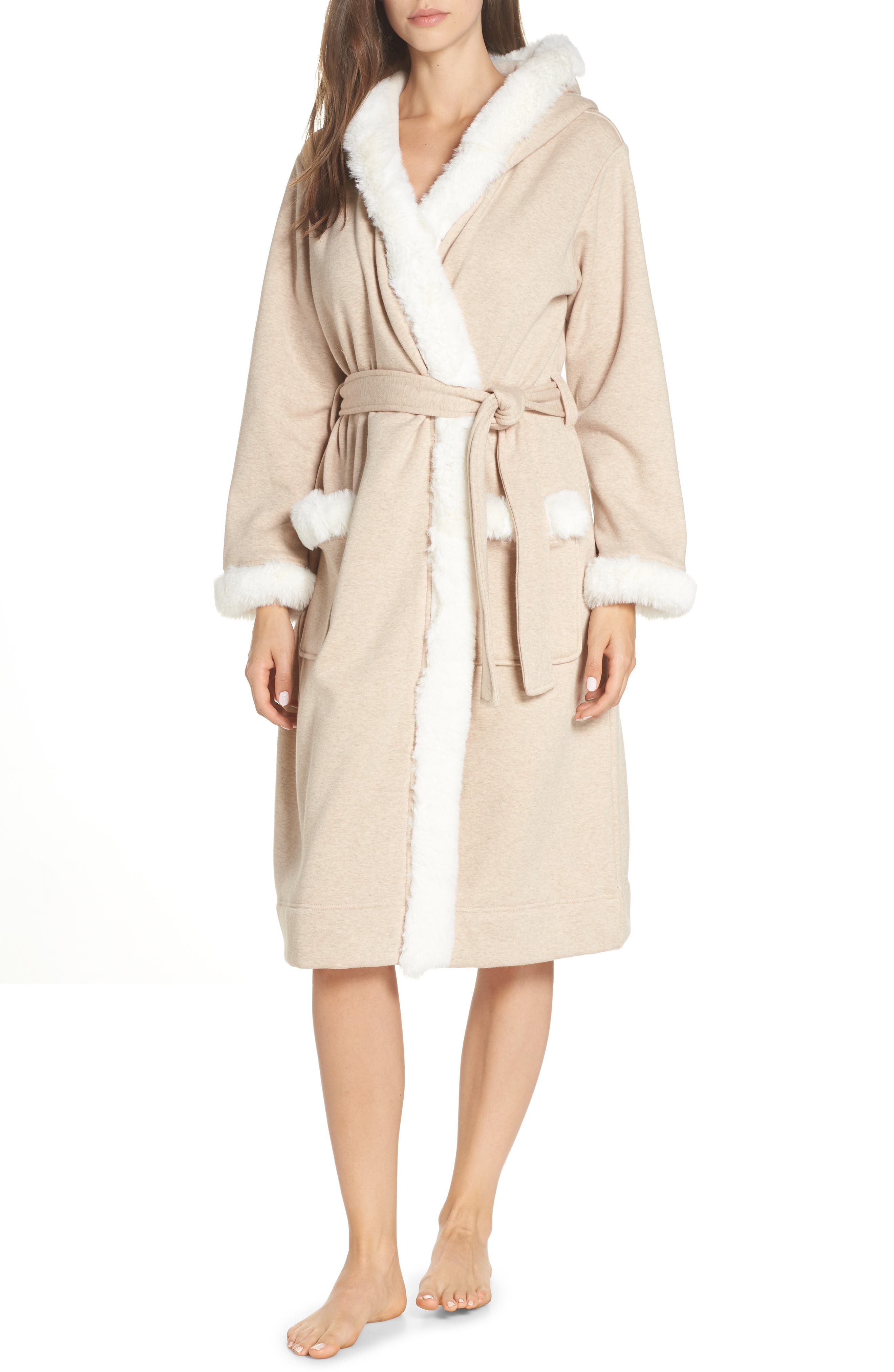 UGG® Duffield II Deluxe Faux Fur Trim Robe Nordstrom