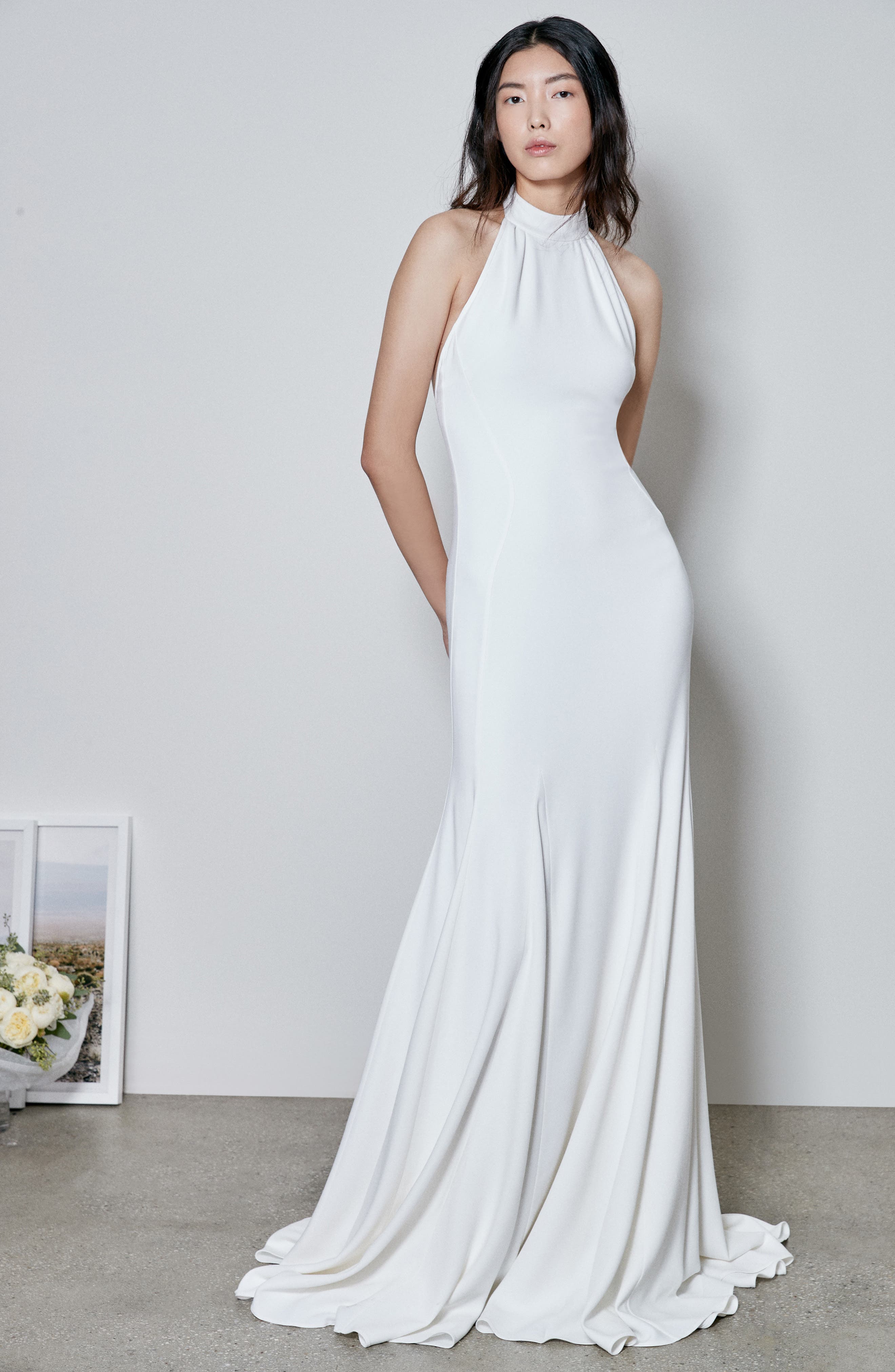 Stella Mccartney F18 Magnolia Halter Wedding Dress, US / 50 IT - White
