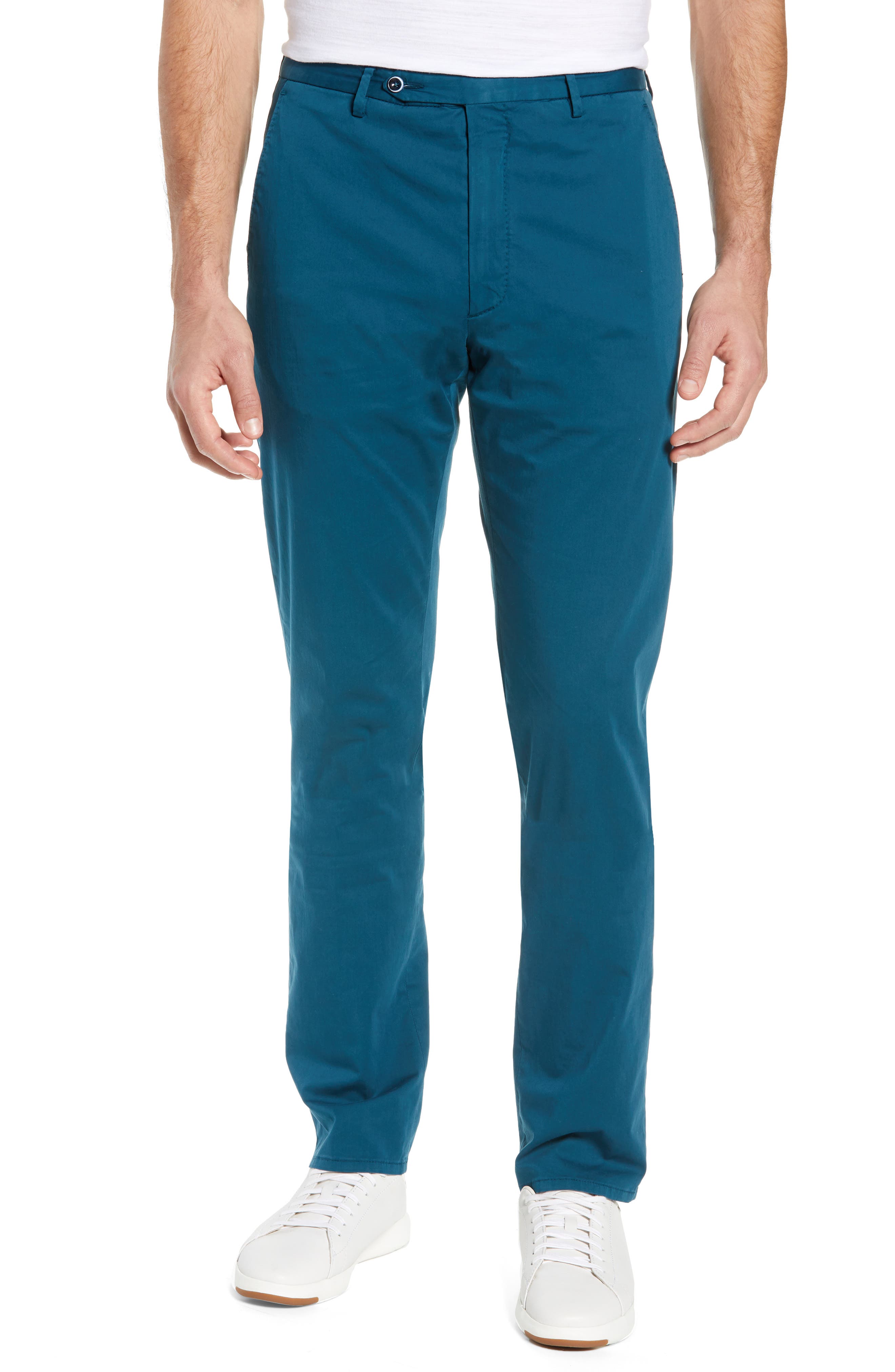 Zanella Pants NOAH FLAT FRONT STRAIGHT LEG STRETCH COTTON CHINO TROUSERS