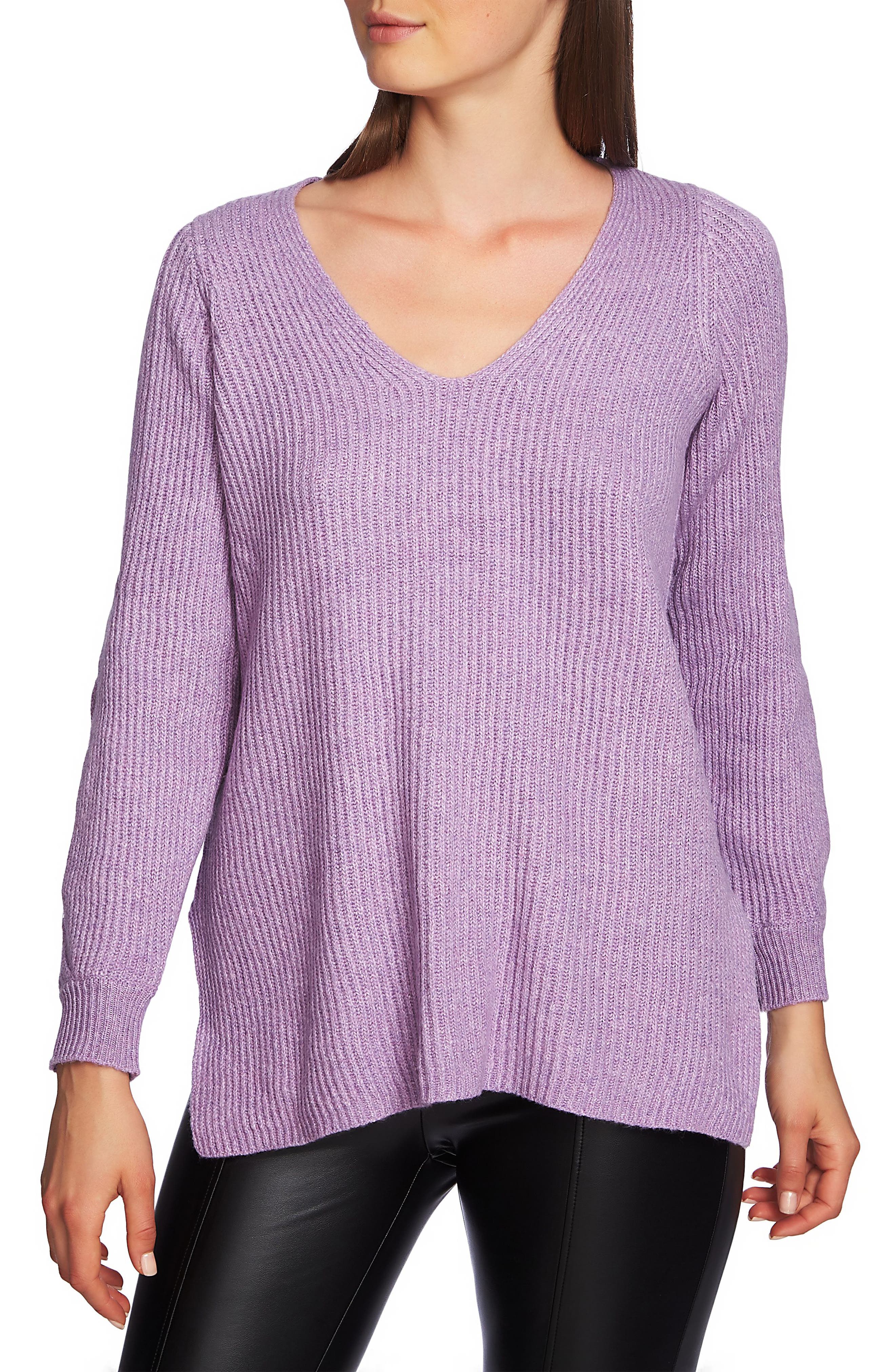1.state Cold Shoulder Sweater, Purple