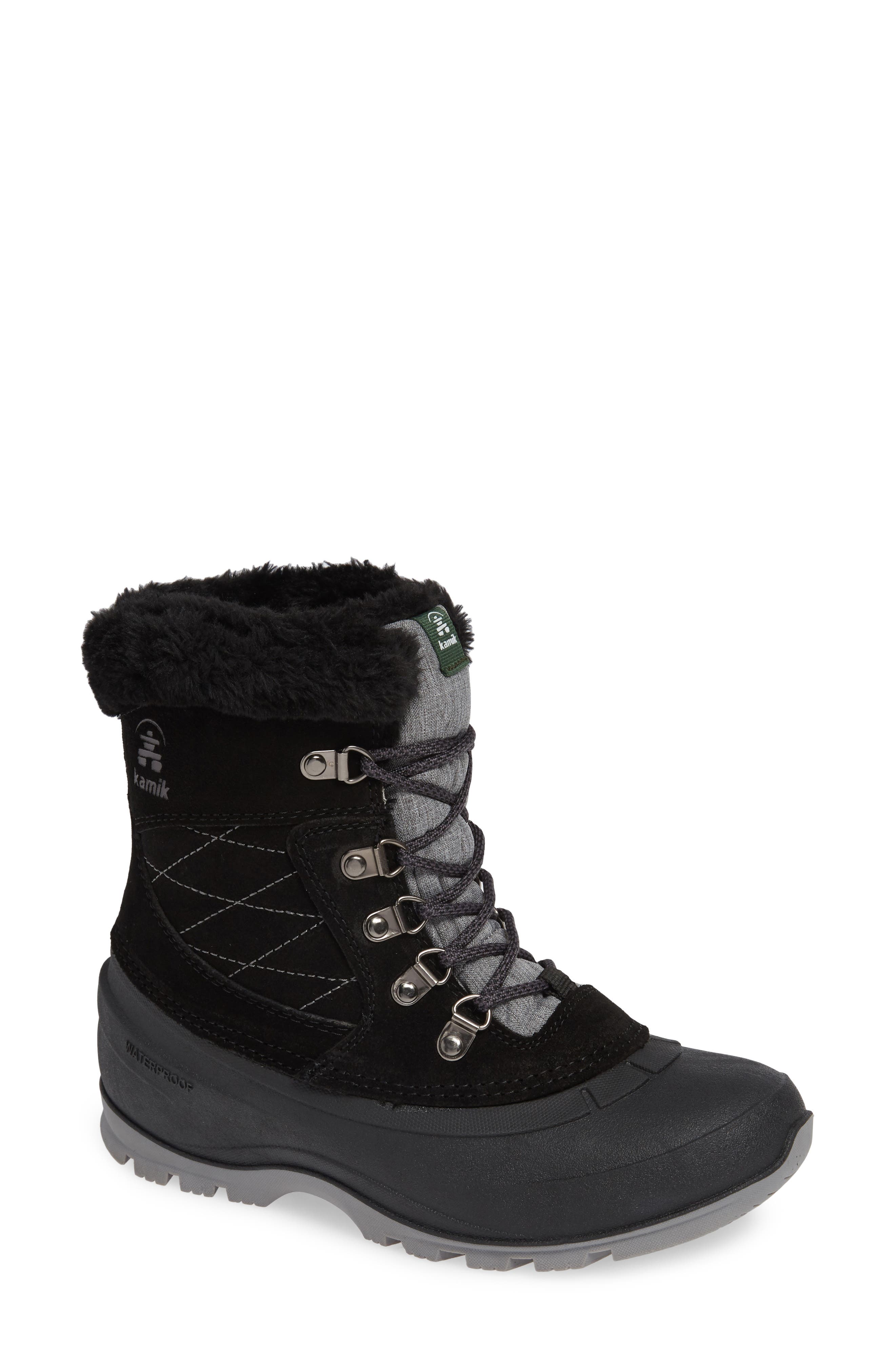 Kamik Snovalley1 Waterproof Thinsulate Insulated Snow Boot, Black