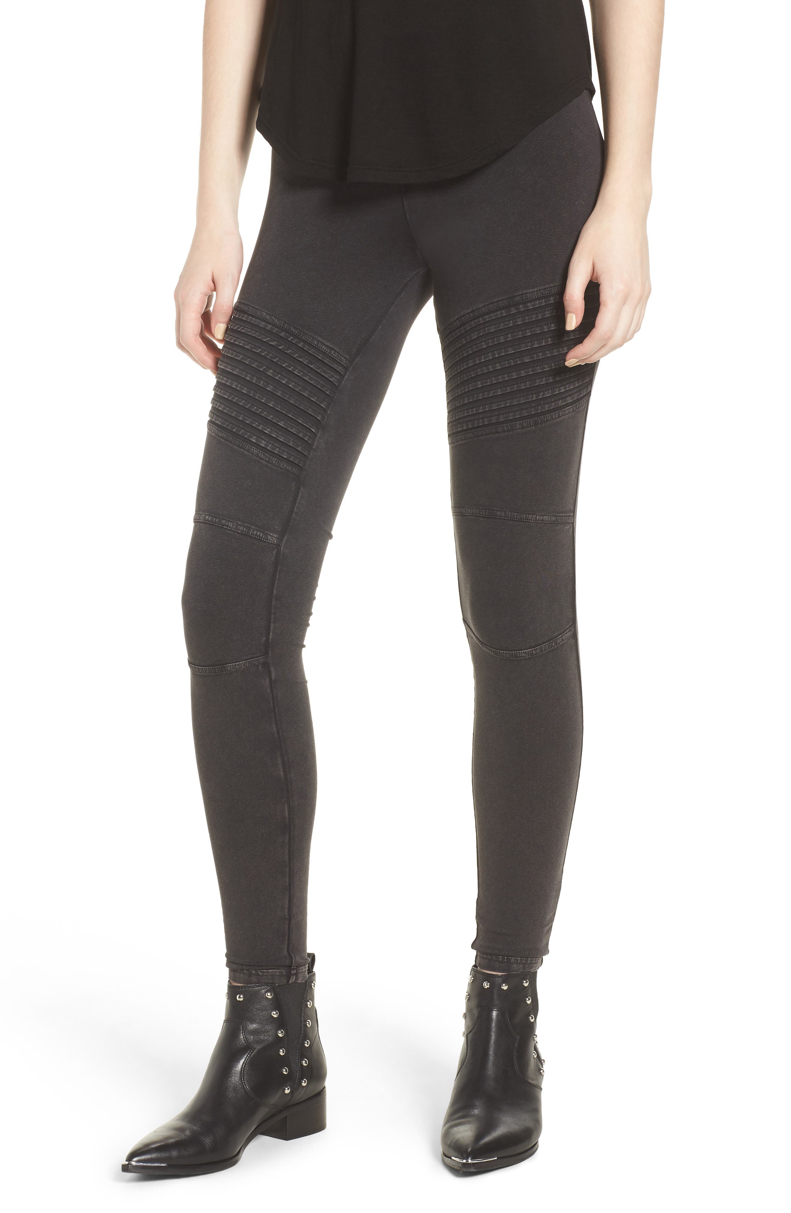 Washed Moto Leggings,                        Main,                        color, BLACK