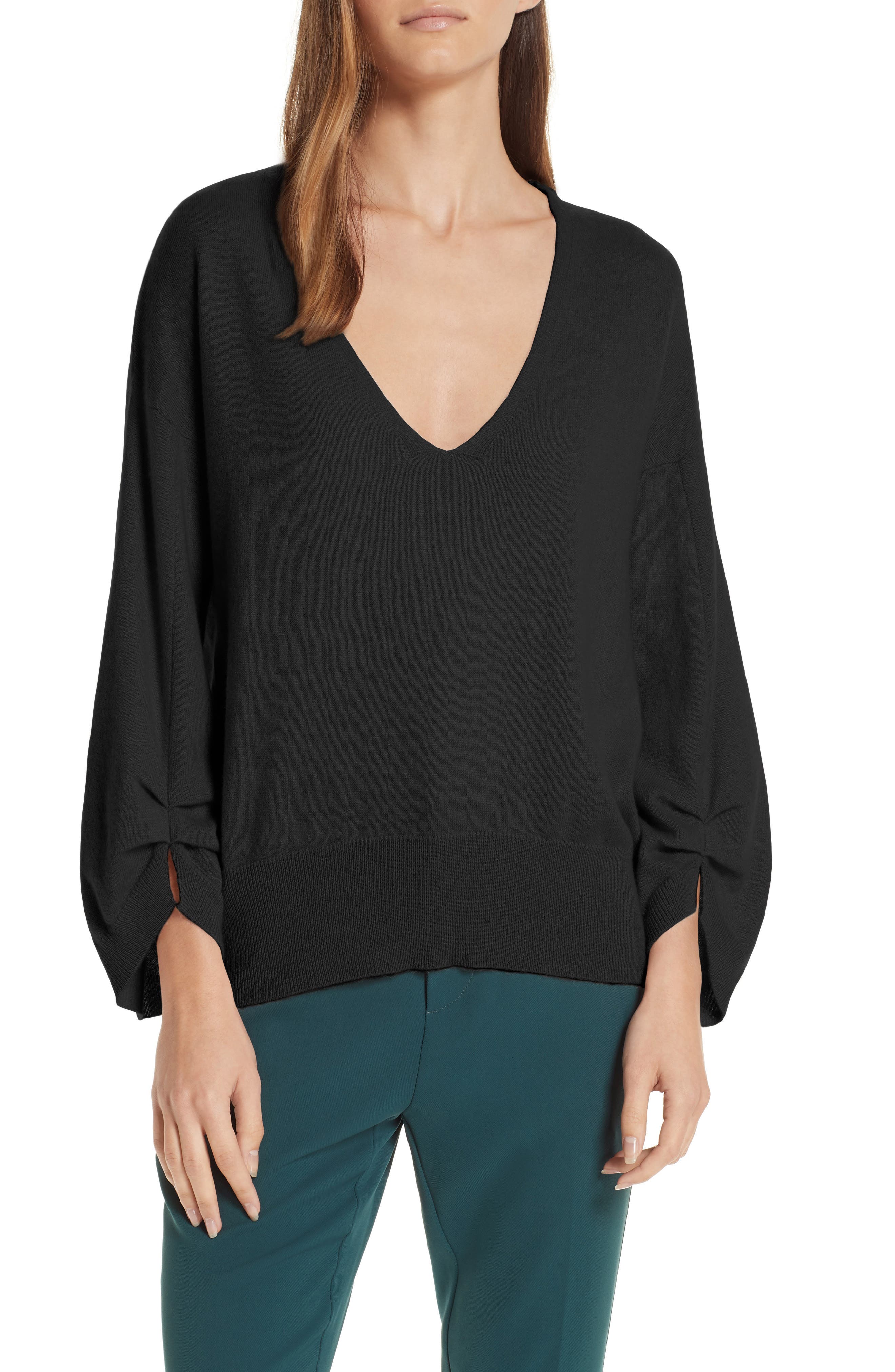 Brochu Walker Casimir Cashmere Pullover Sweater, Black