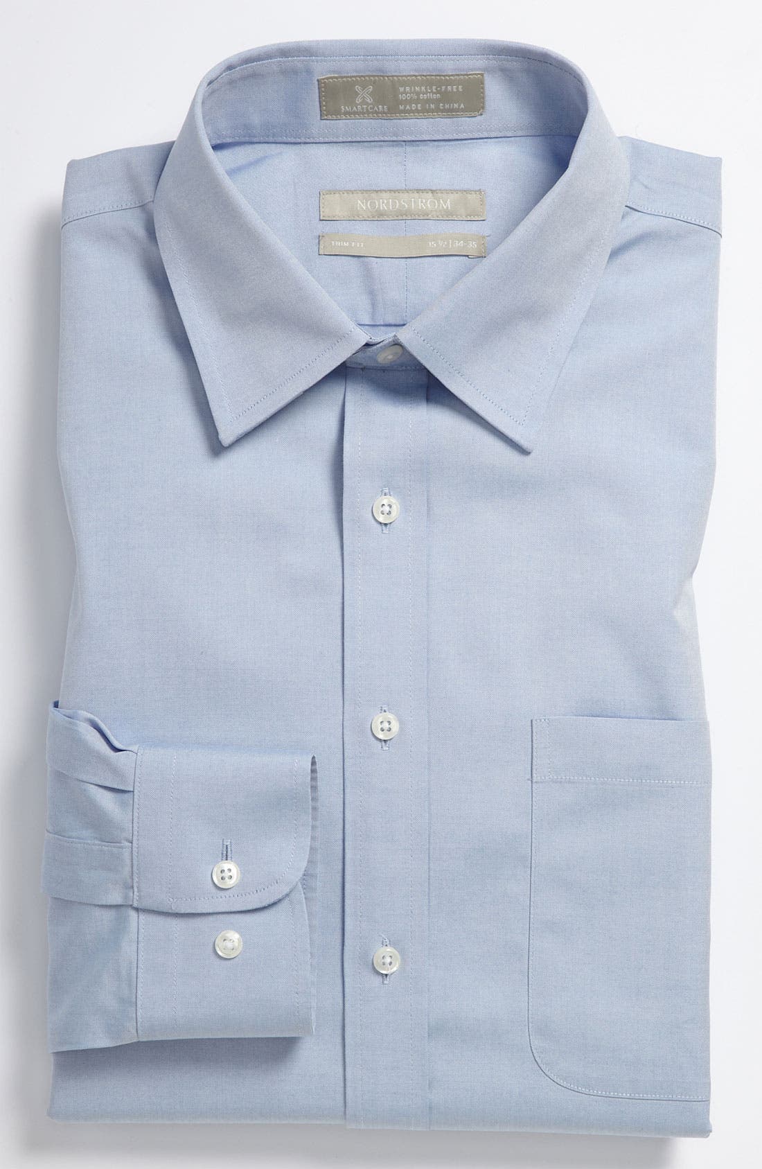 Nordstrom Shop Smartcare(TM) Trim Fit Solid Dress Shirt - Blue