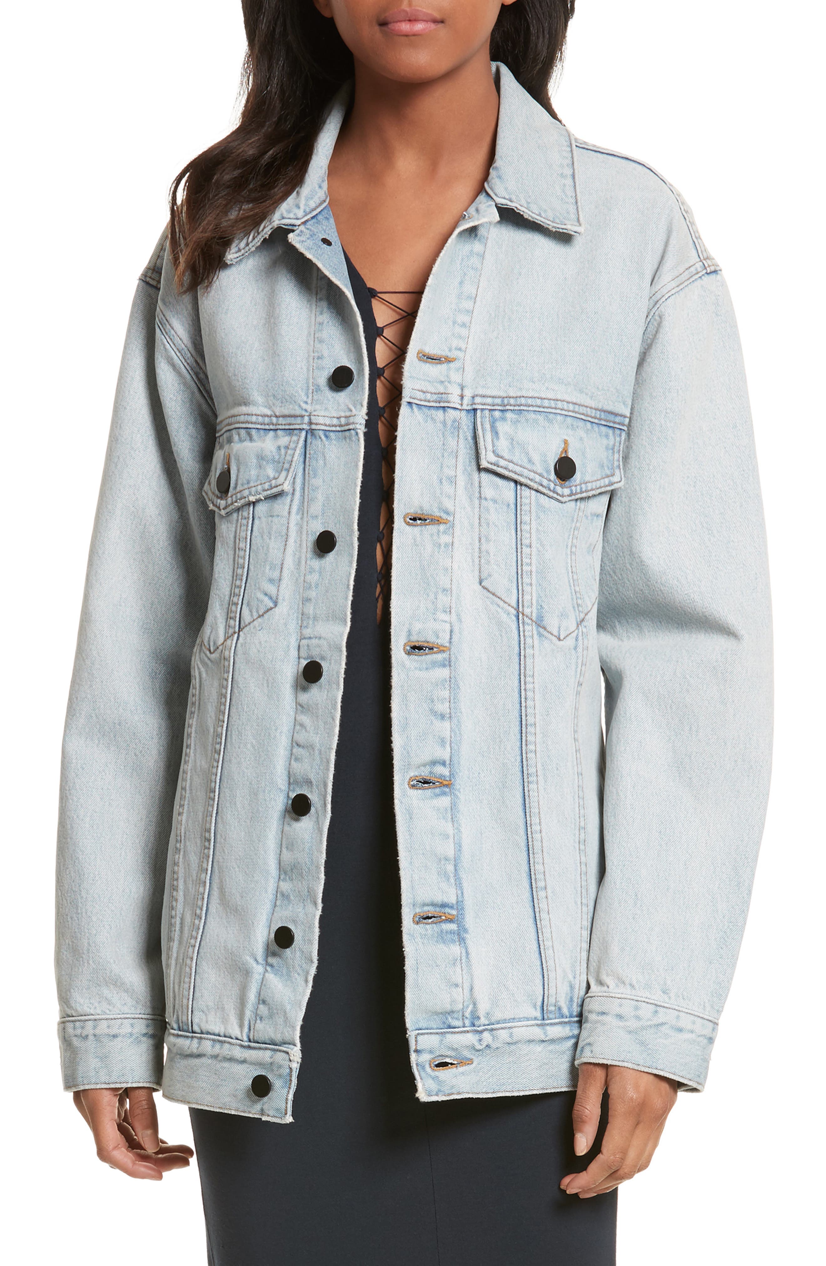 Denim x Alexander Wang Daze Bleach Oversize Denim Jacket | Nordstrom