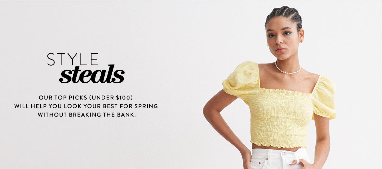Women's style steals: pack for spring break without spending a lot.