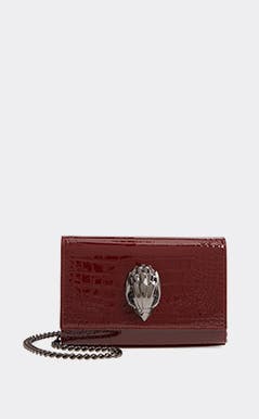 Small Shoreditch Croc Embossed Patent Leather Clutch