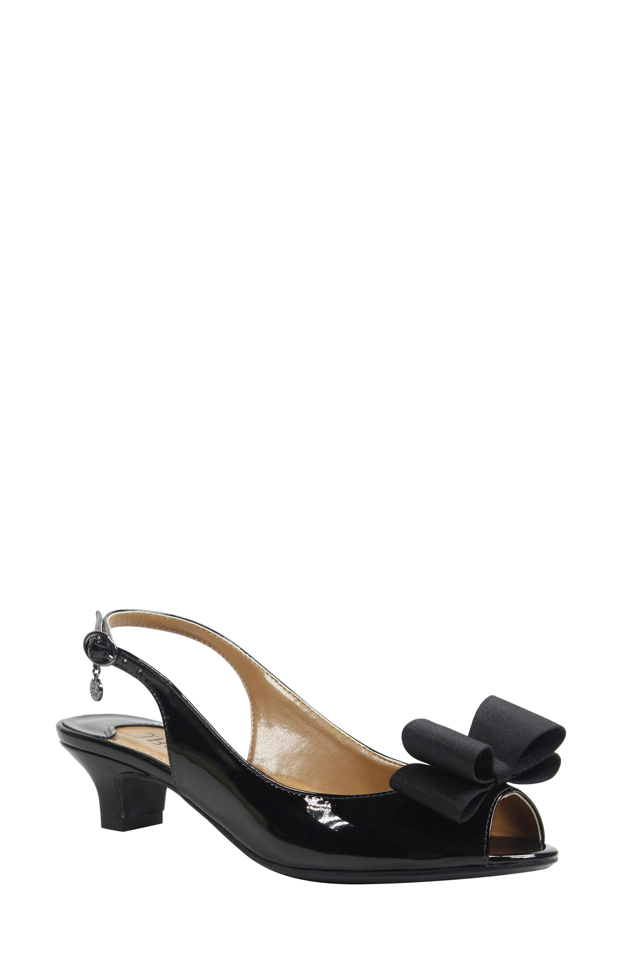 J. Renee Landan Bow Slingback Sandal - Black