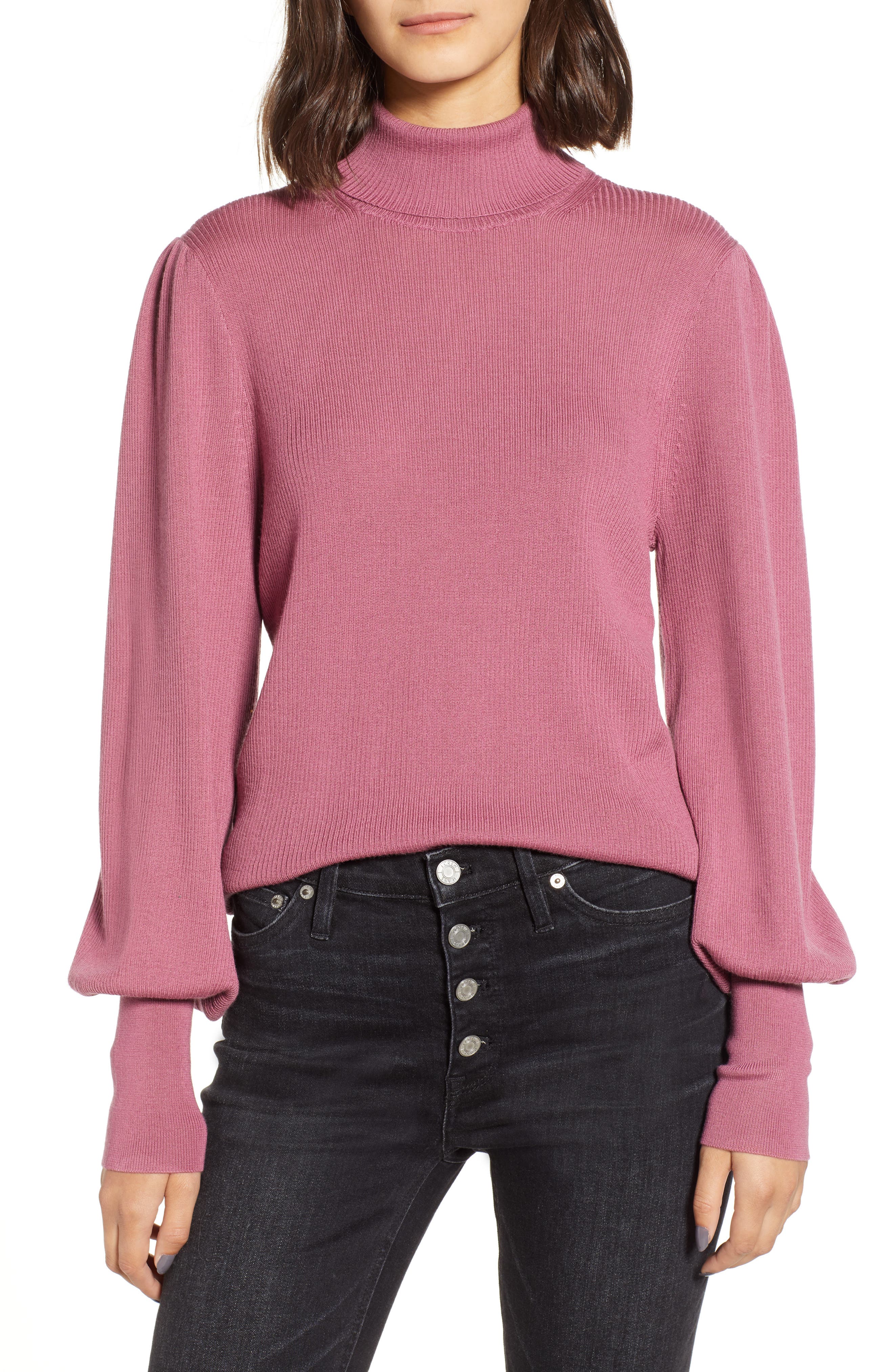 J.Crew Balloon Sleeve Turtleneck Sweater (Regular & Plus Size) Nordstrom