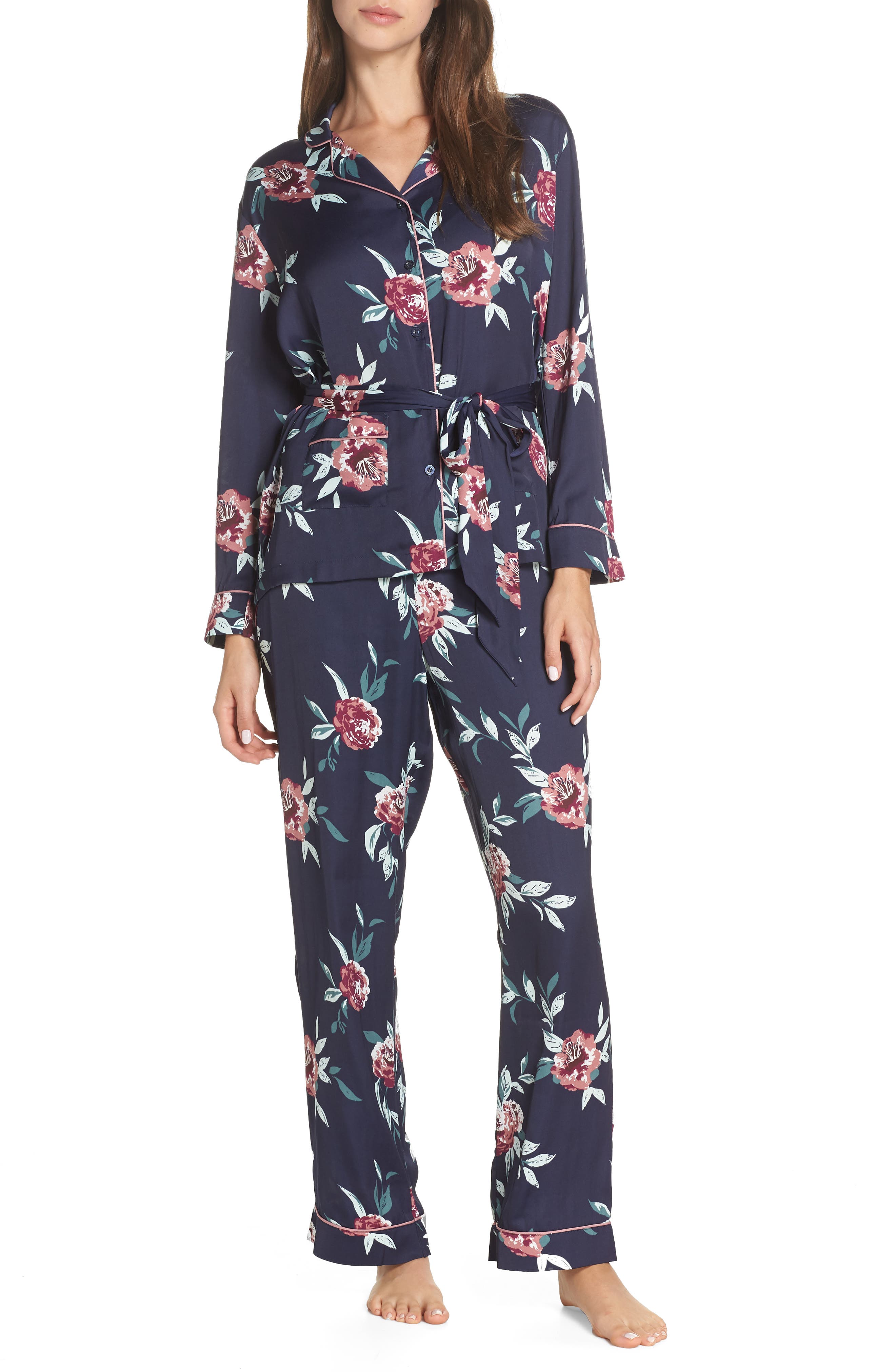 Nordstrom Lingerie Sweet Dreams Wrap Pajamas, Blue