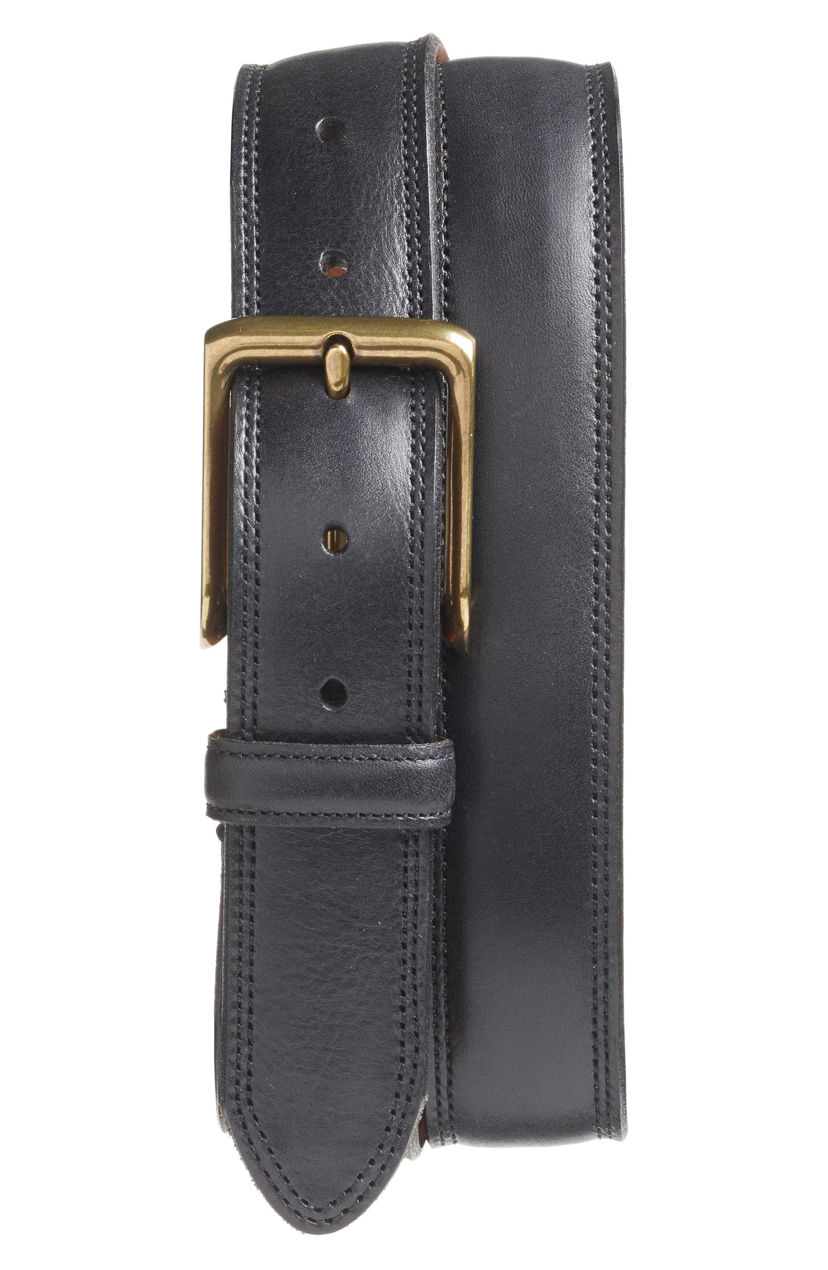 Bosca The Jefferson Leather Belt, Black