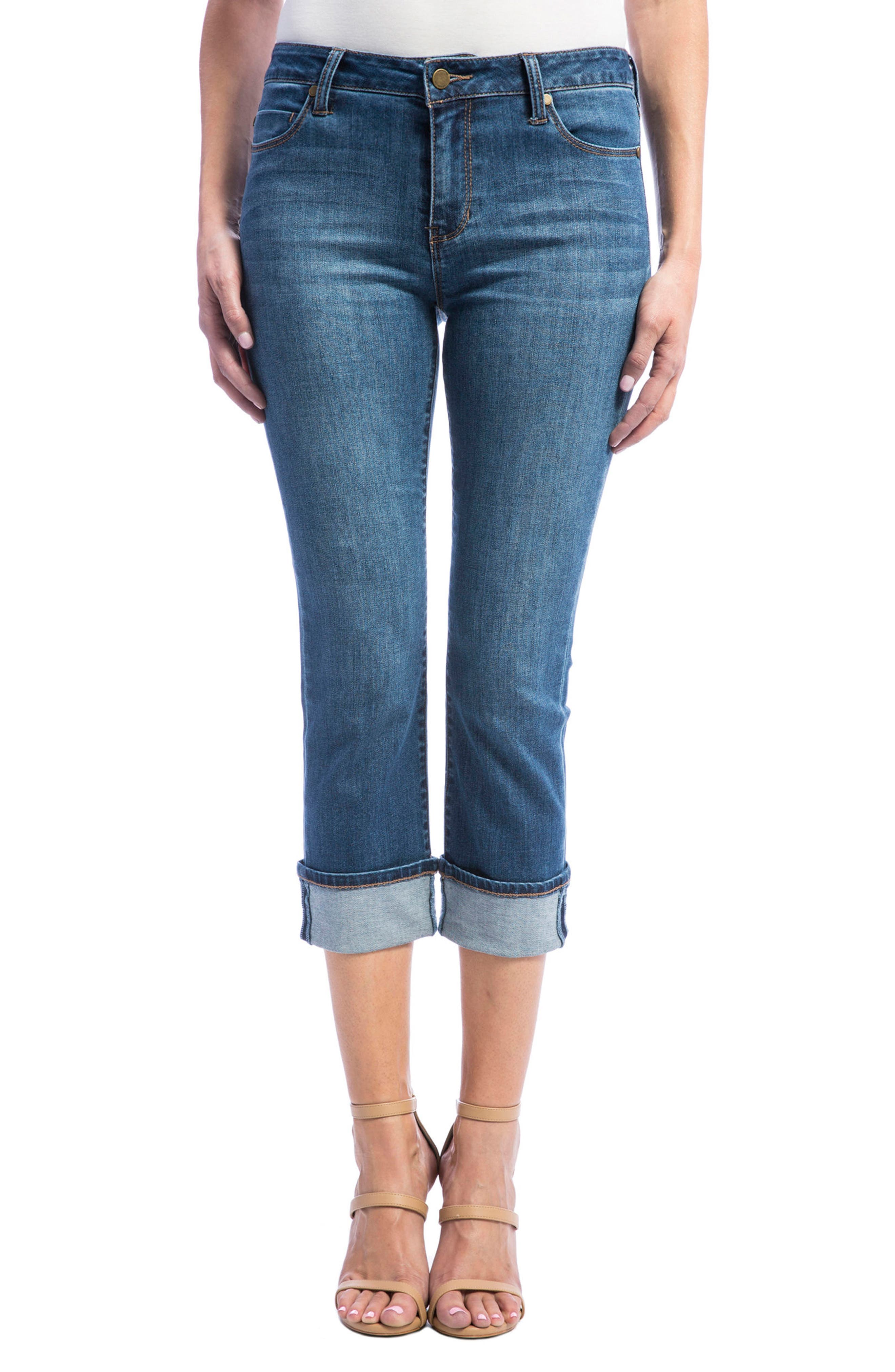 Liverpool Stretch Wide Cuff Capri Jeans Nordstrom