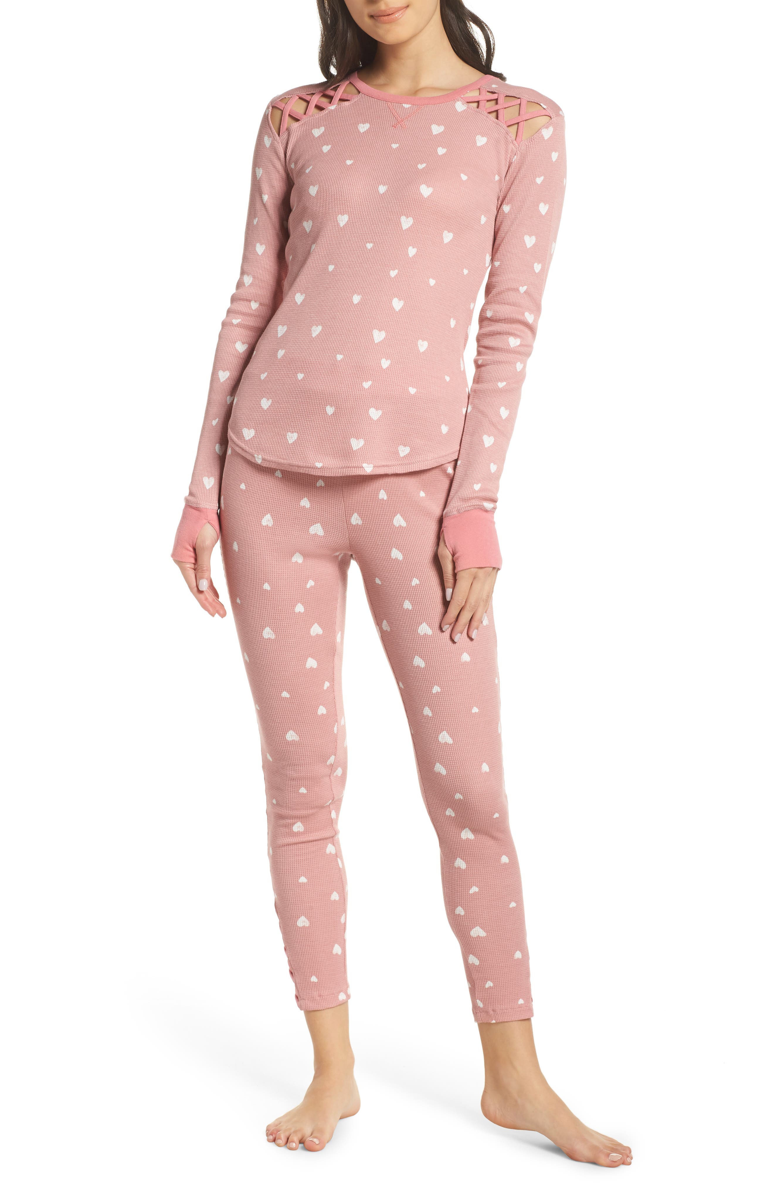 Retrospective Co. Thermal Pajamas, Pink