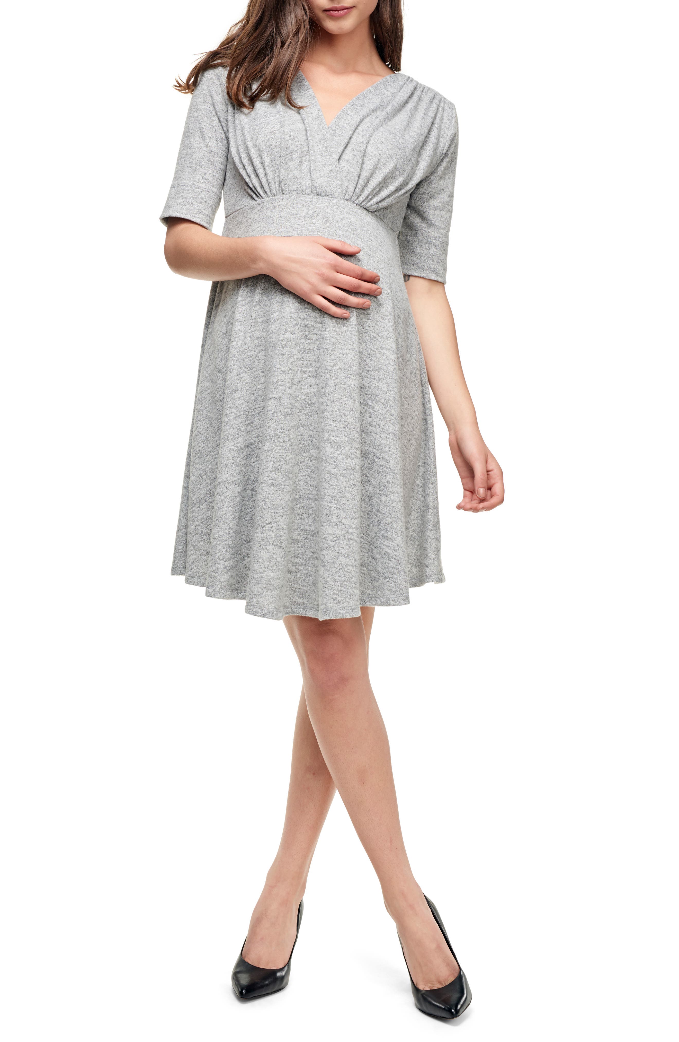 Maternal America Empire Waist Stretch Maternity Dress