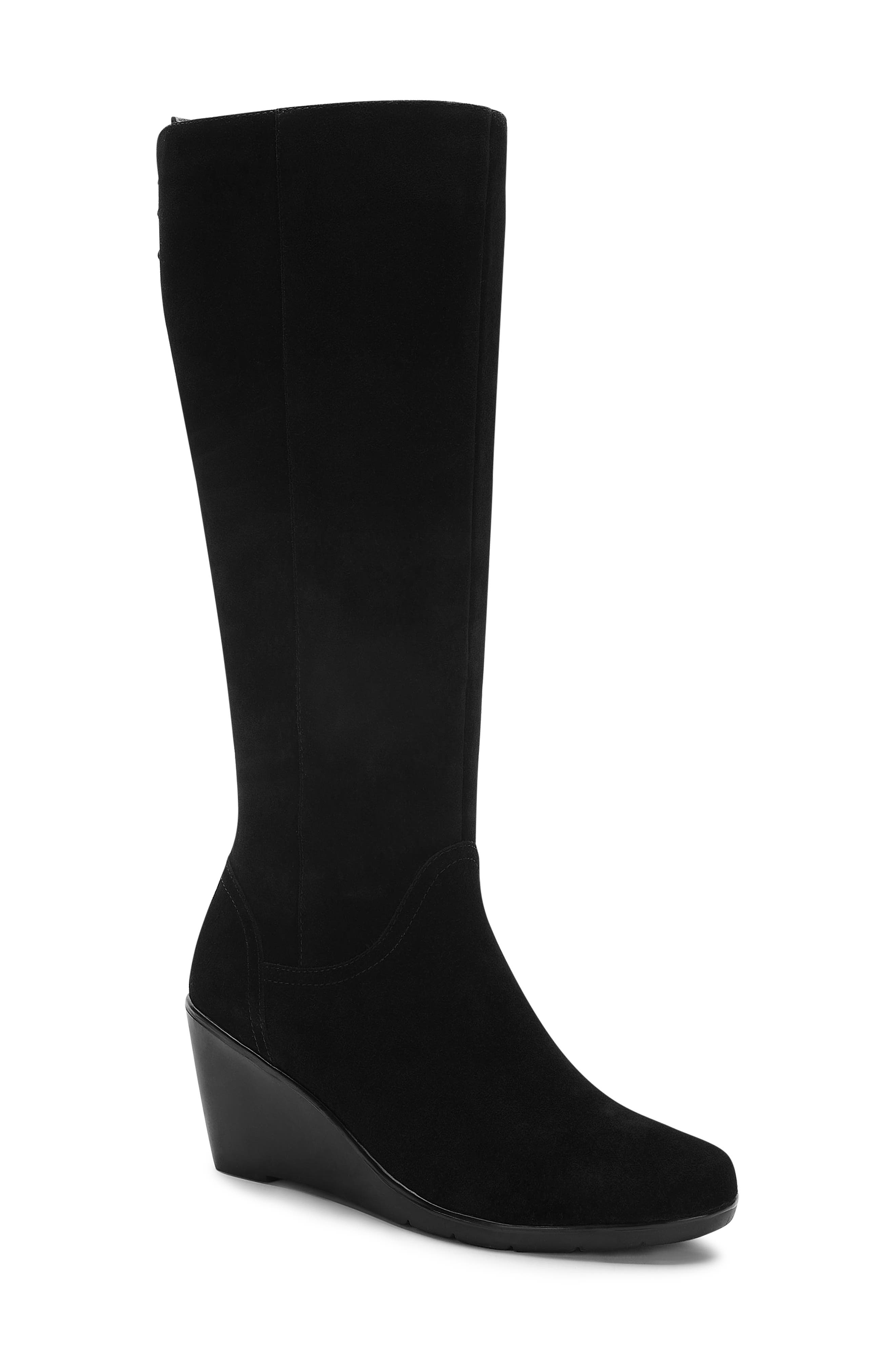 Blondo Larissa Waterproof Wedge Knee High Boot, Black