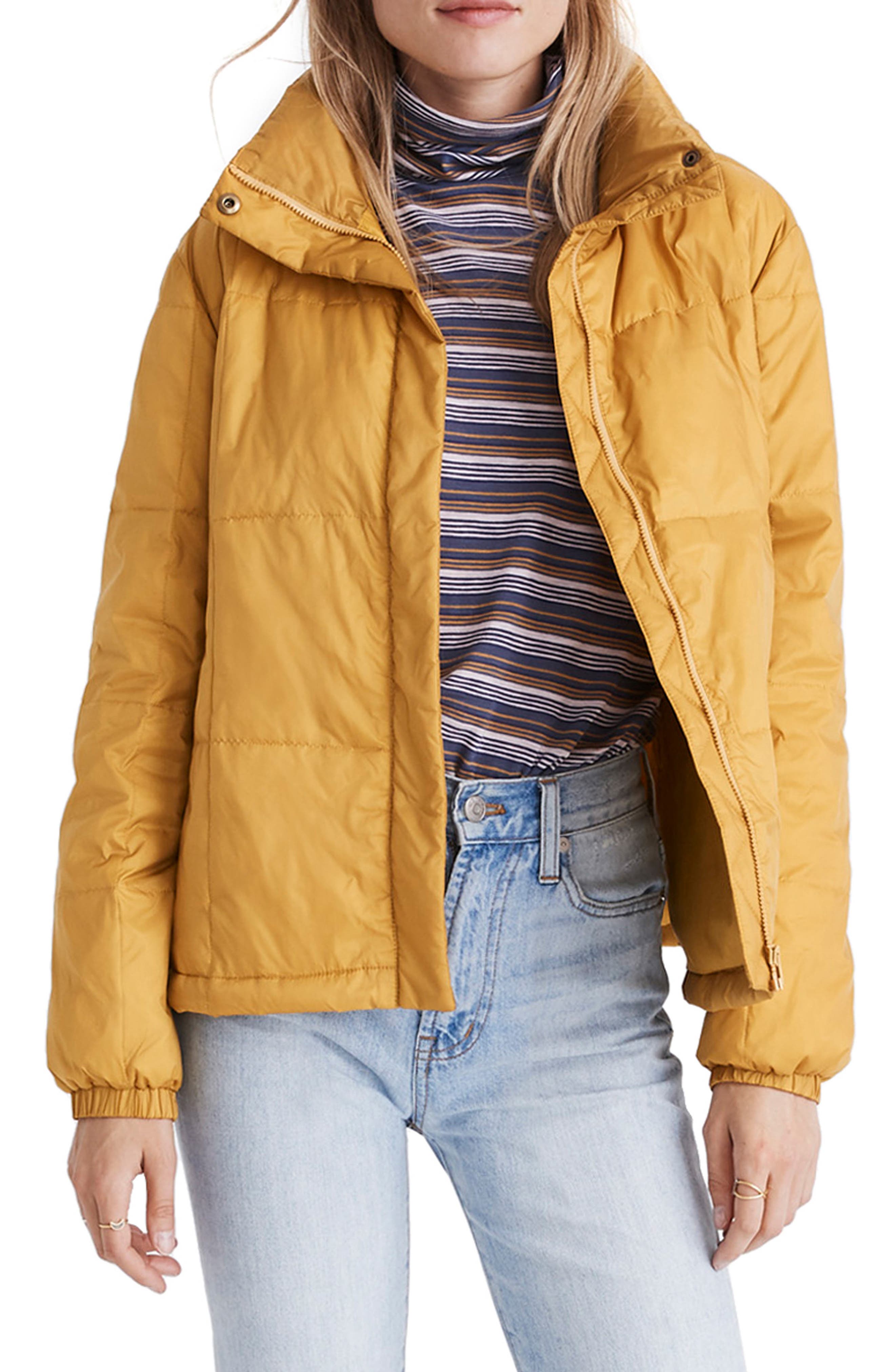 Madewell Travel Buddy Packable Puffer Jacket, Yellow