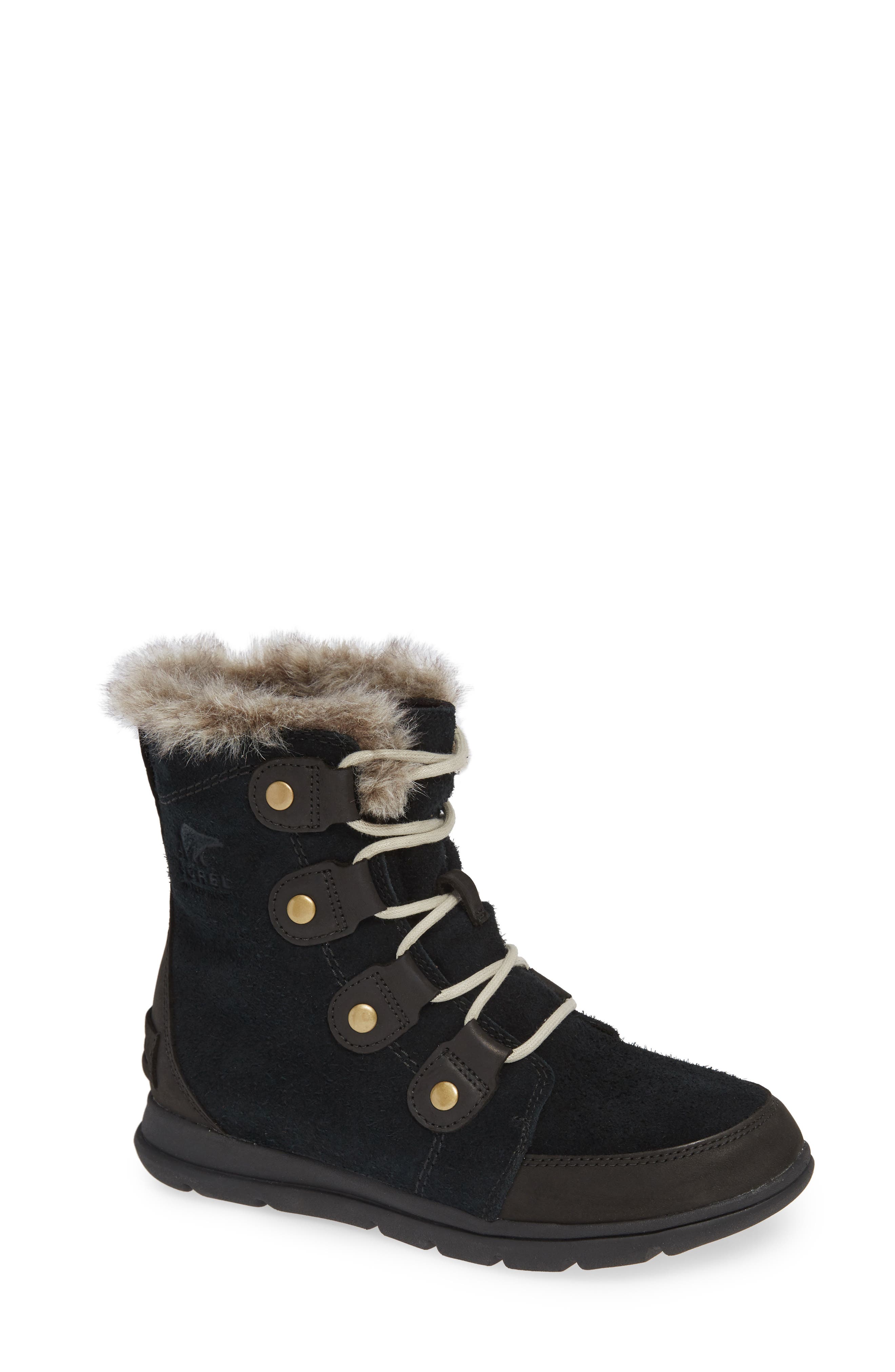 Sorel Explorer Joan Waterproof Boot With Faux Fur Collar