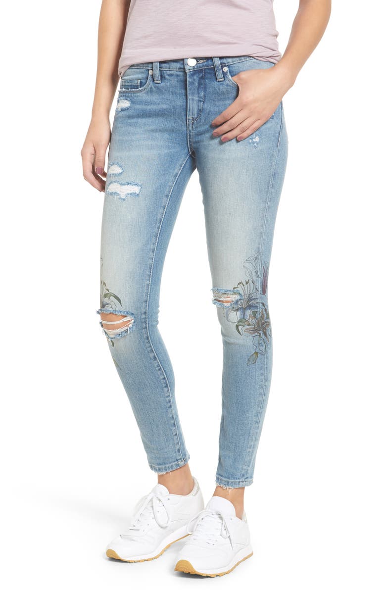 BLANKNYC Print Ripped Skinny Jeans (Goin Digital) | Nordstrom