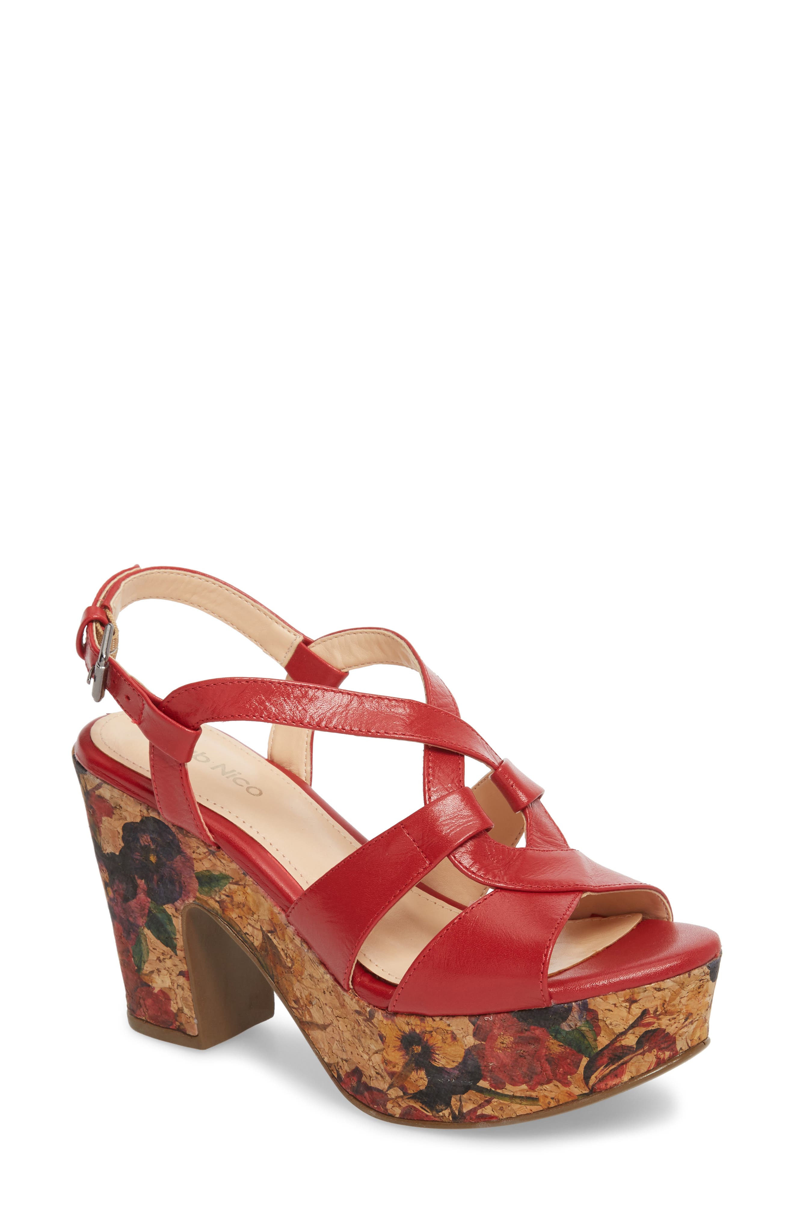 Klub Nico Victoria Platform Sandal, Red