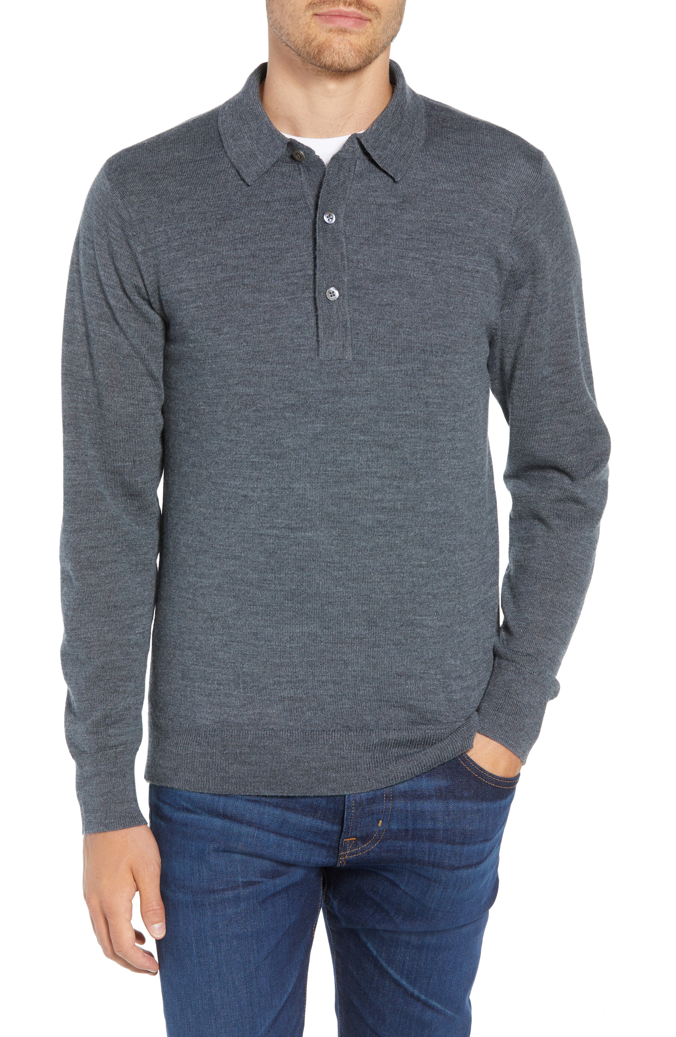 Bonobos Slim Fit Long Sleeve Merino Wool Polo