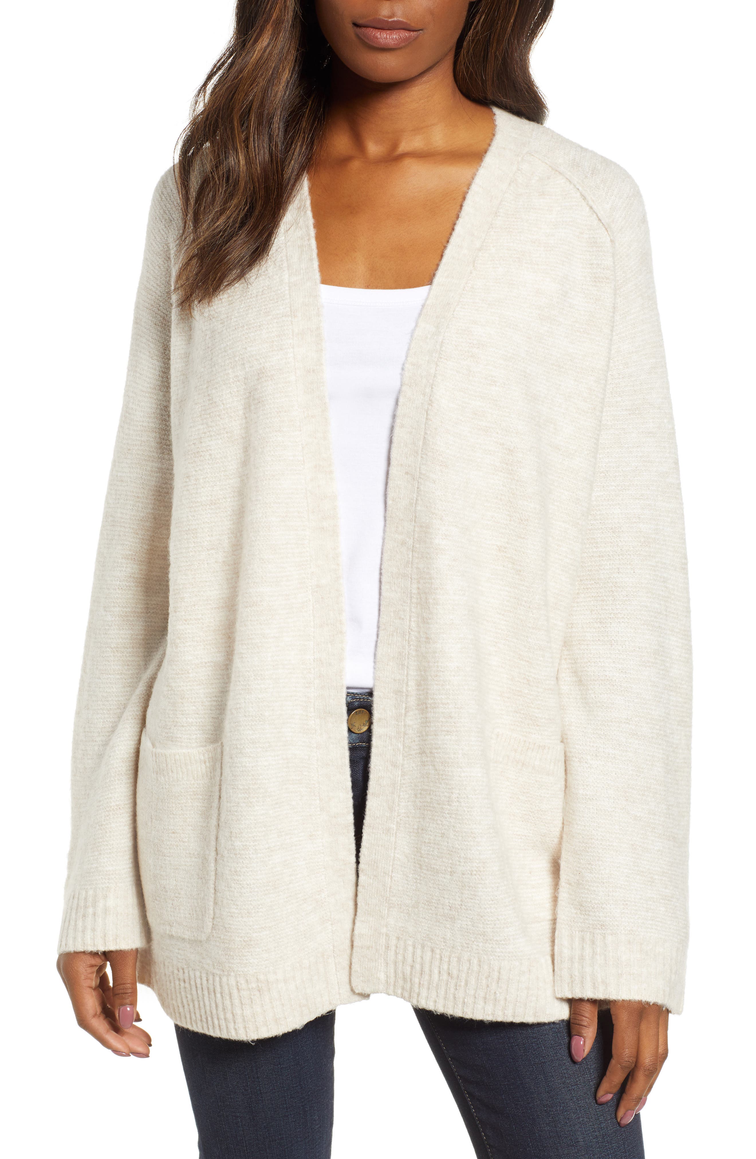Caslon Chunky Stitch Cardigan, Beige