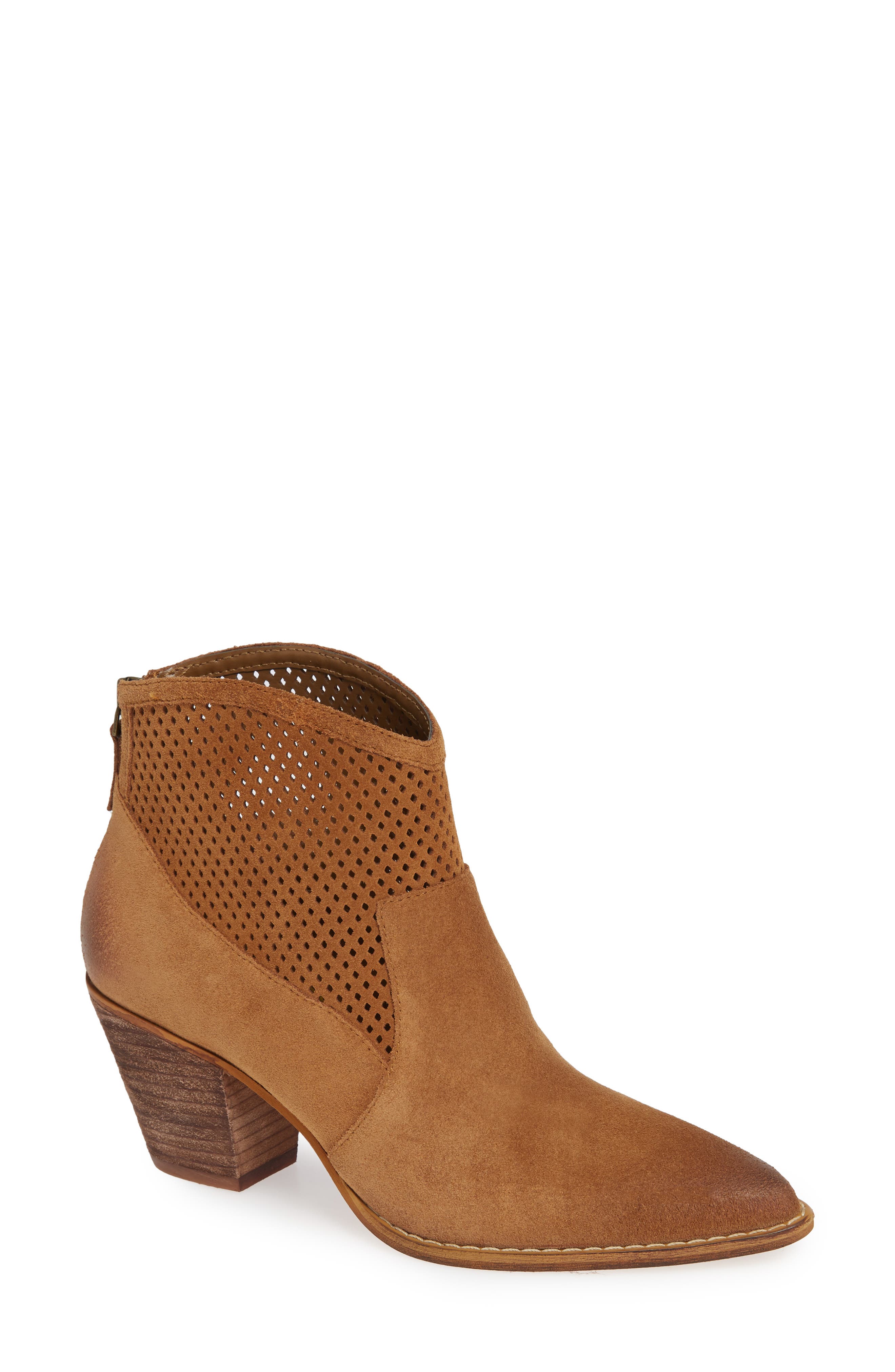 Treasure & Bond Boone Perforated Western Bootie- Brown