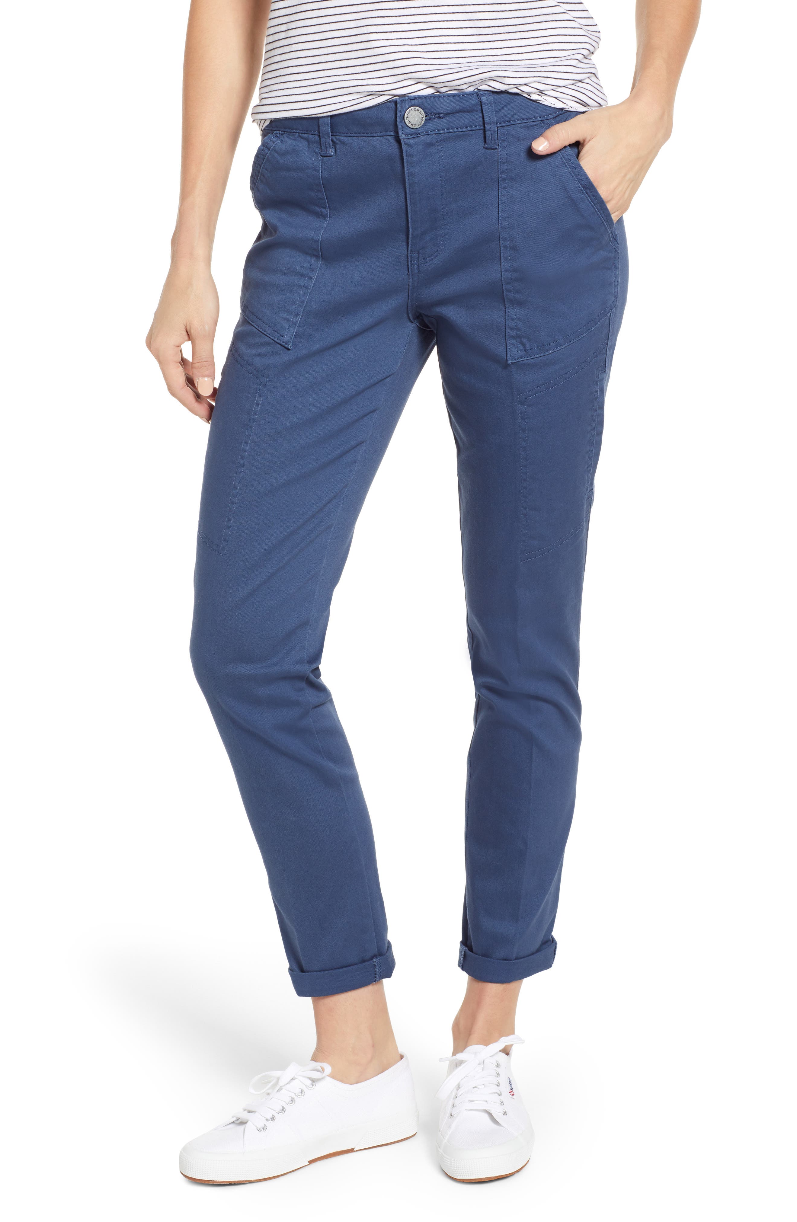 Wit & Wisdom Flex-Ellent High Waist Cargo Pants, Blue