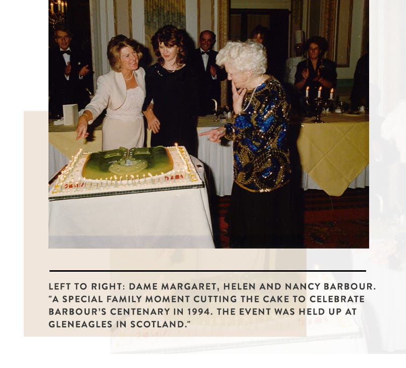 Margaret, Helen and Nancy Barbour celebrate the company's centenary in 1994.