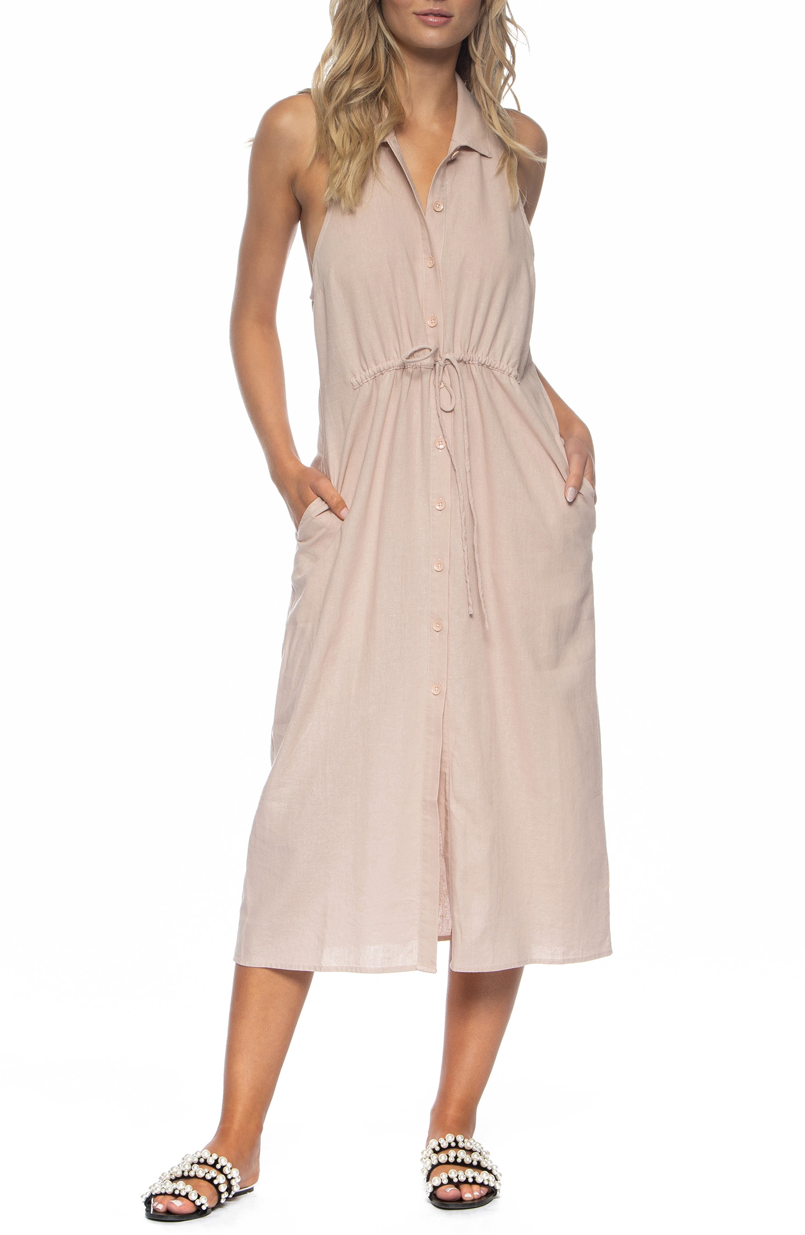 Tavik Maggie Cover-Up Midi Dress, Beige
