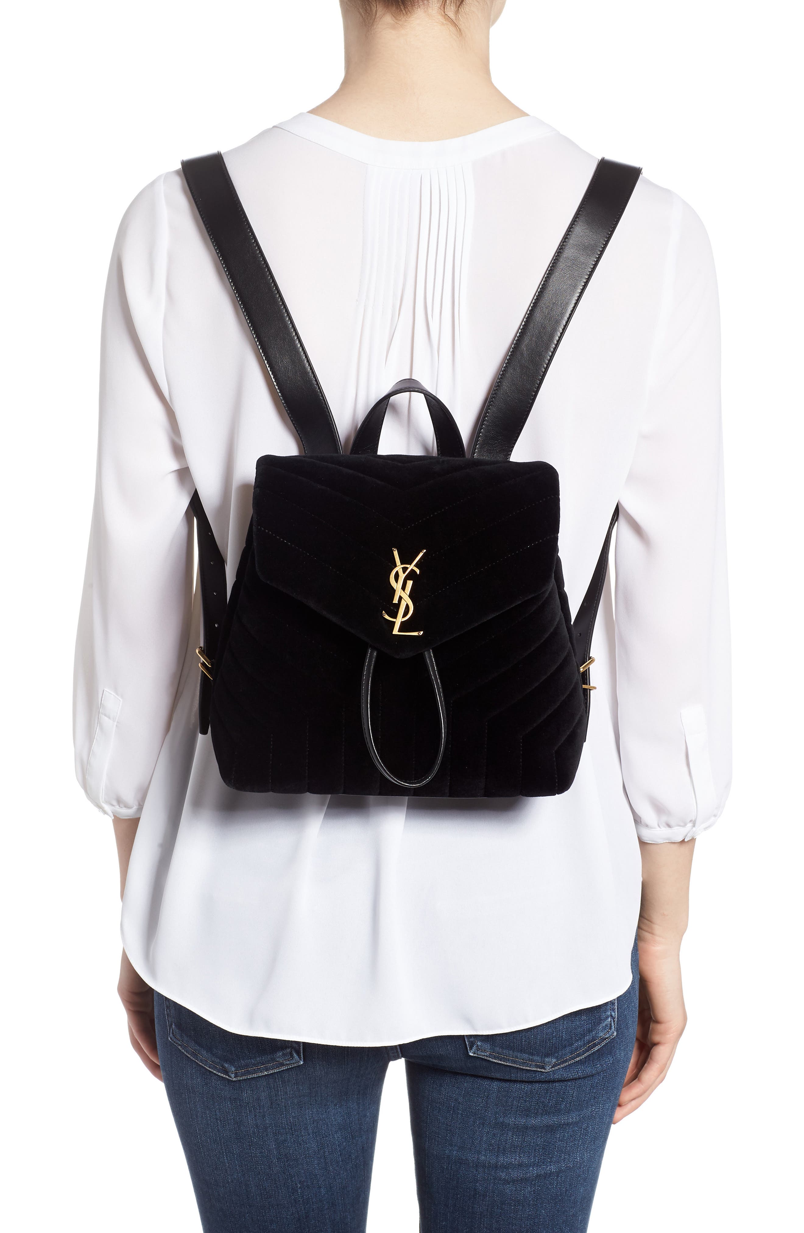 ysl velvet backpack