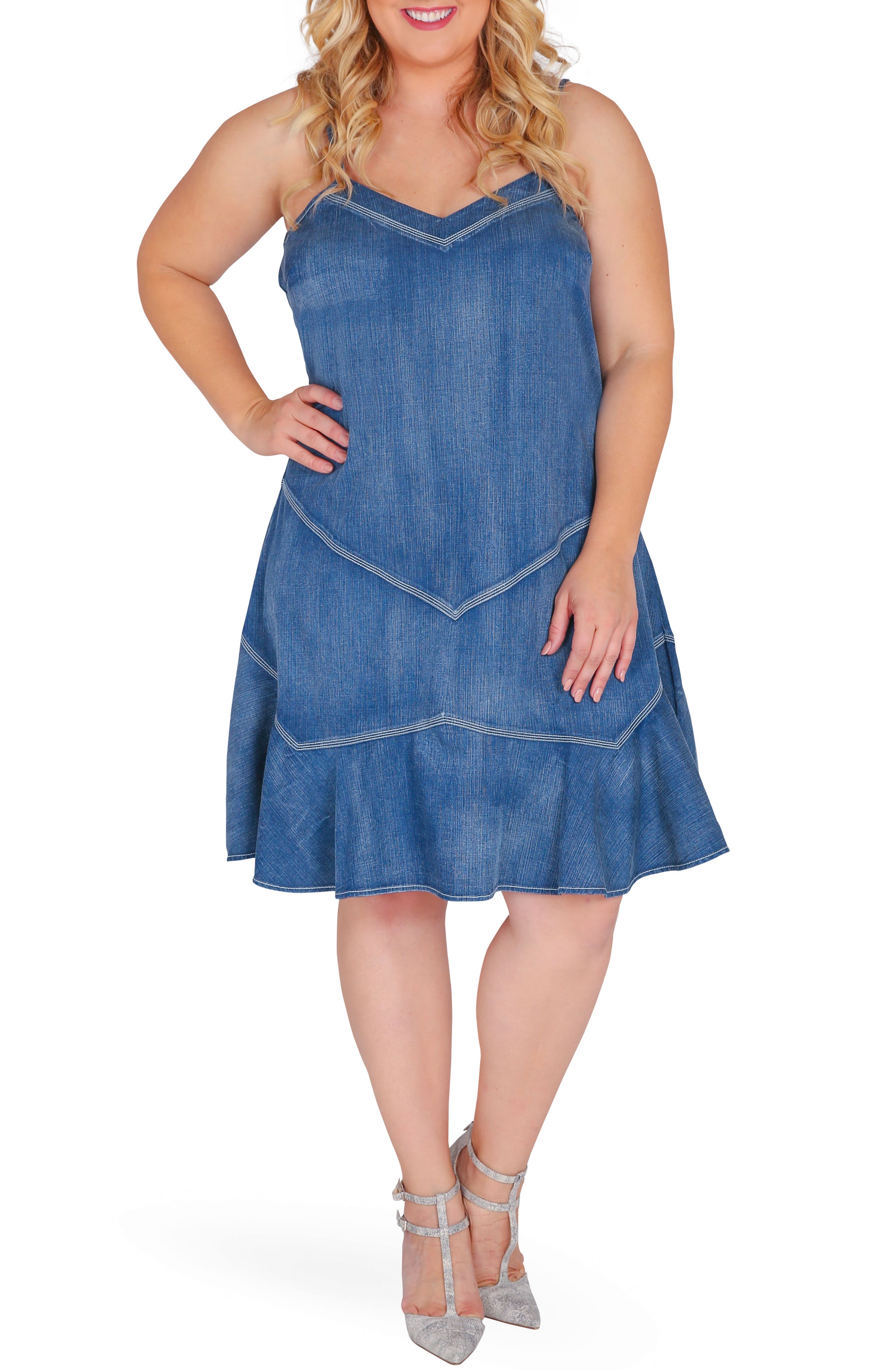 Plus Size Standards & Practices Rosie Denim Tank Dress