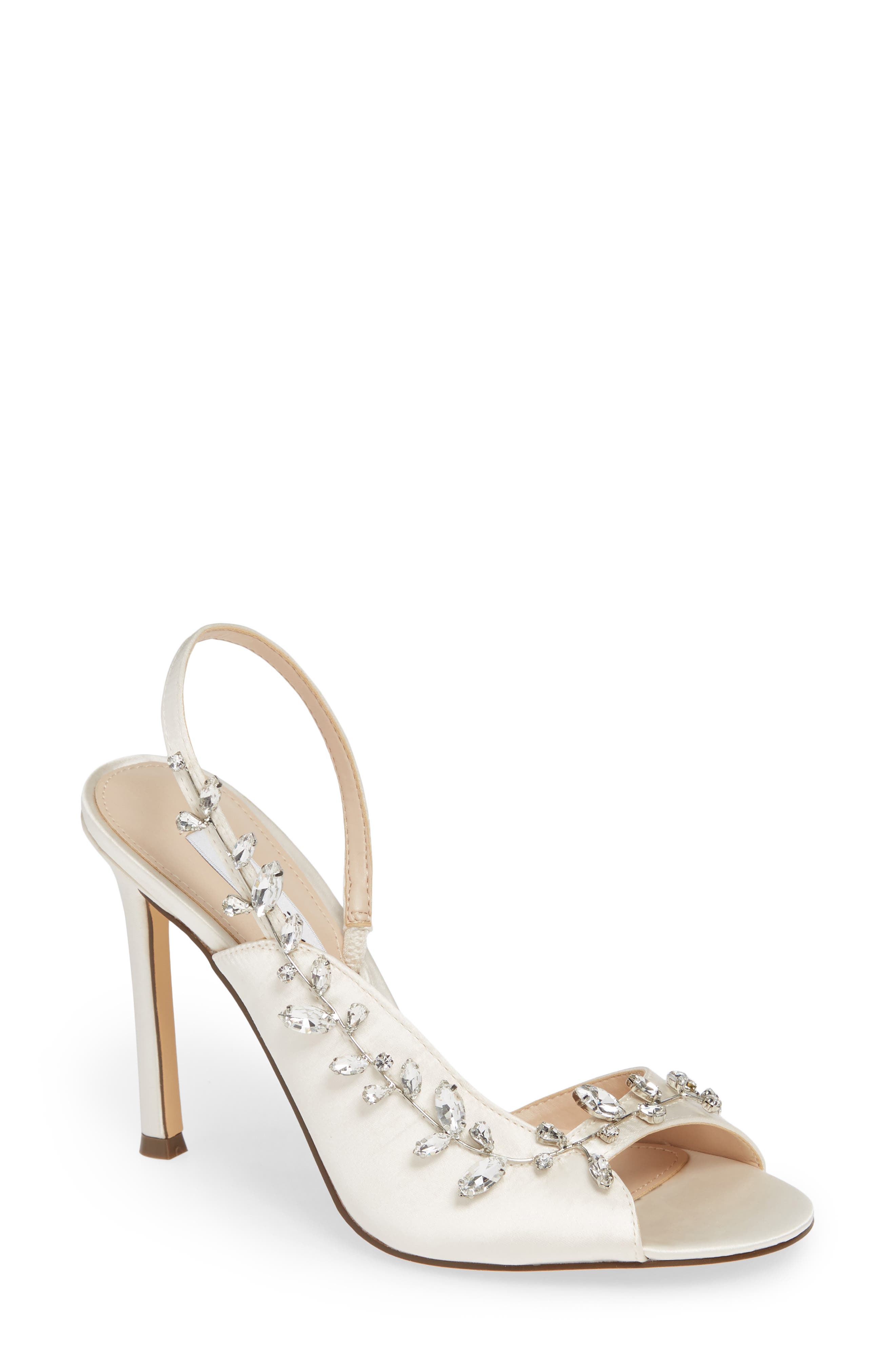 Nina Deanna Embellished Sandal, Ivory