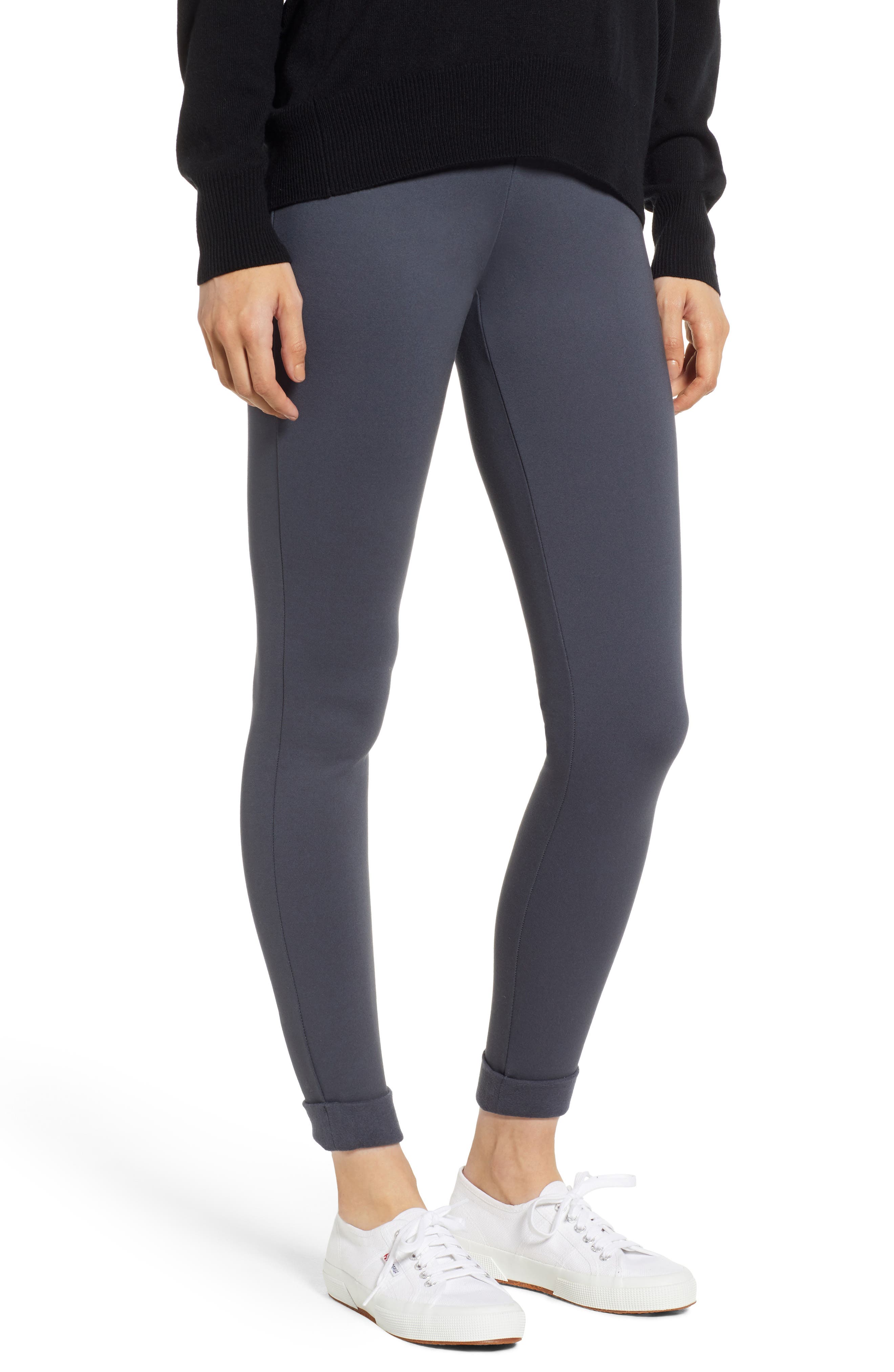 Hue High Waist Brushed Ponte Leggings, Brown