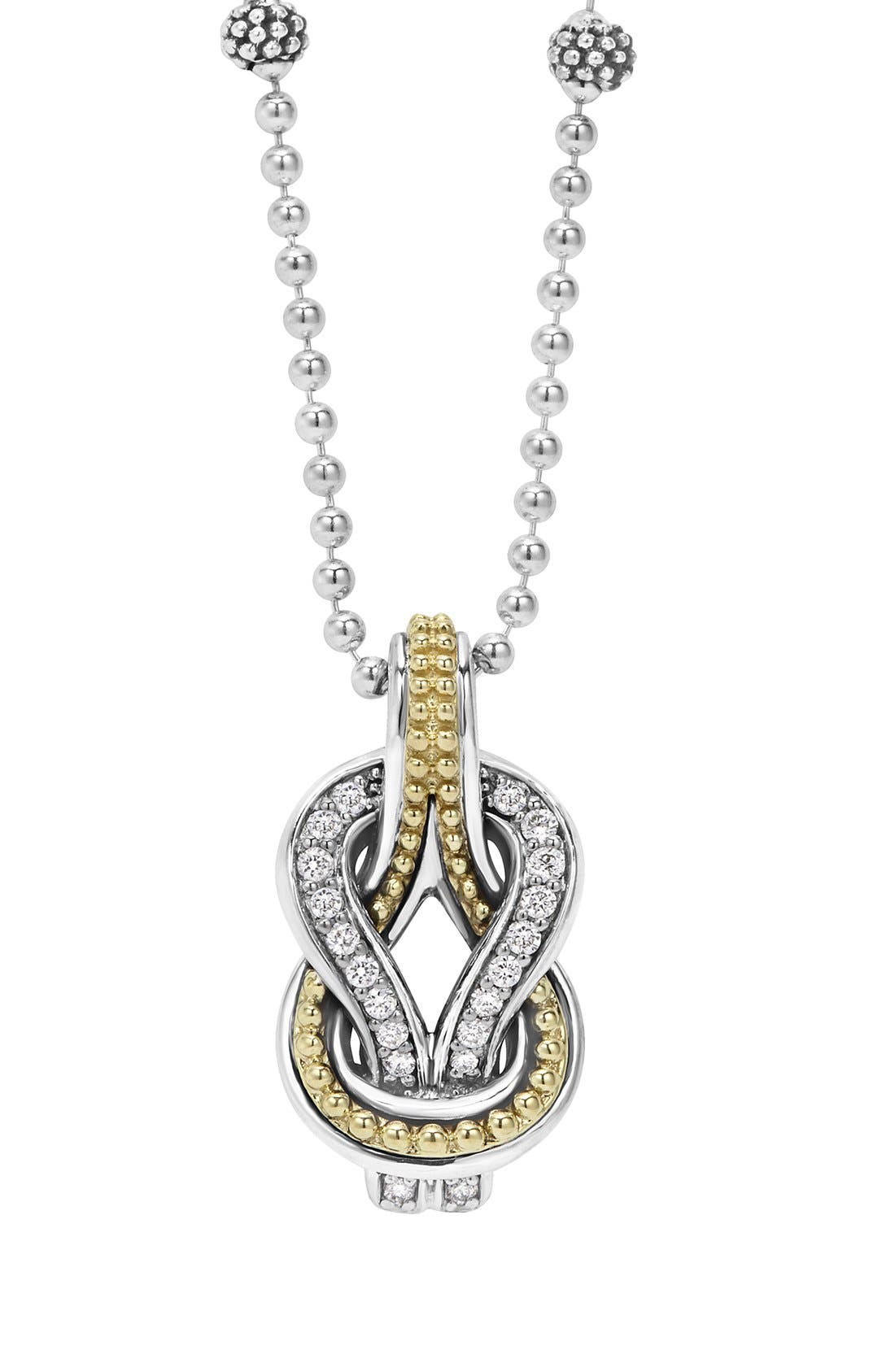 LAGOS 'Newport' Diamond Knot Pendant Necklace Nordstrom