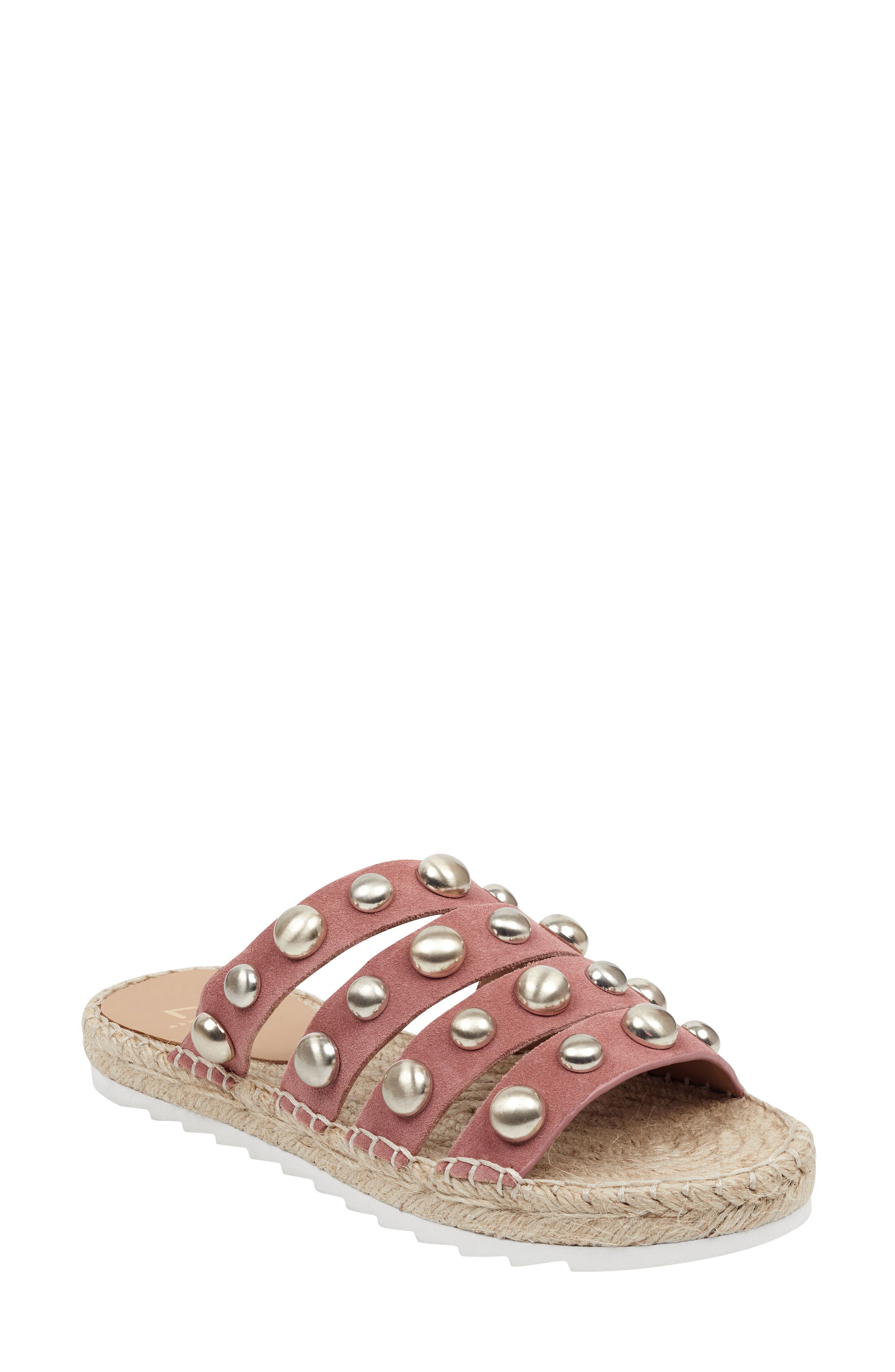 Marc Fisher Ltd Brandie Strappy Studded Slide Sandal, Pink