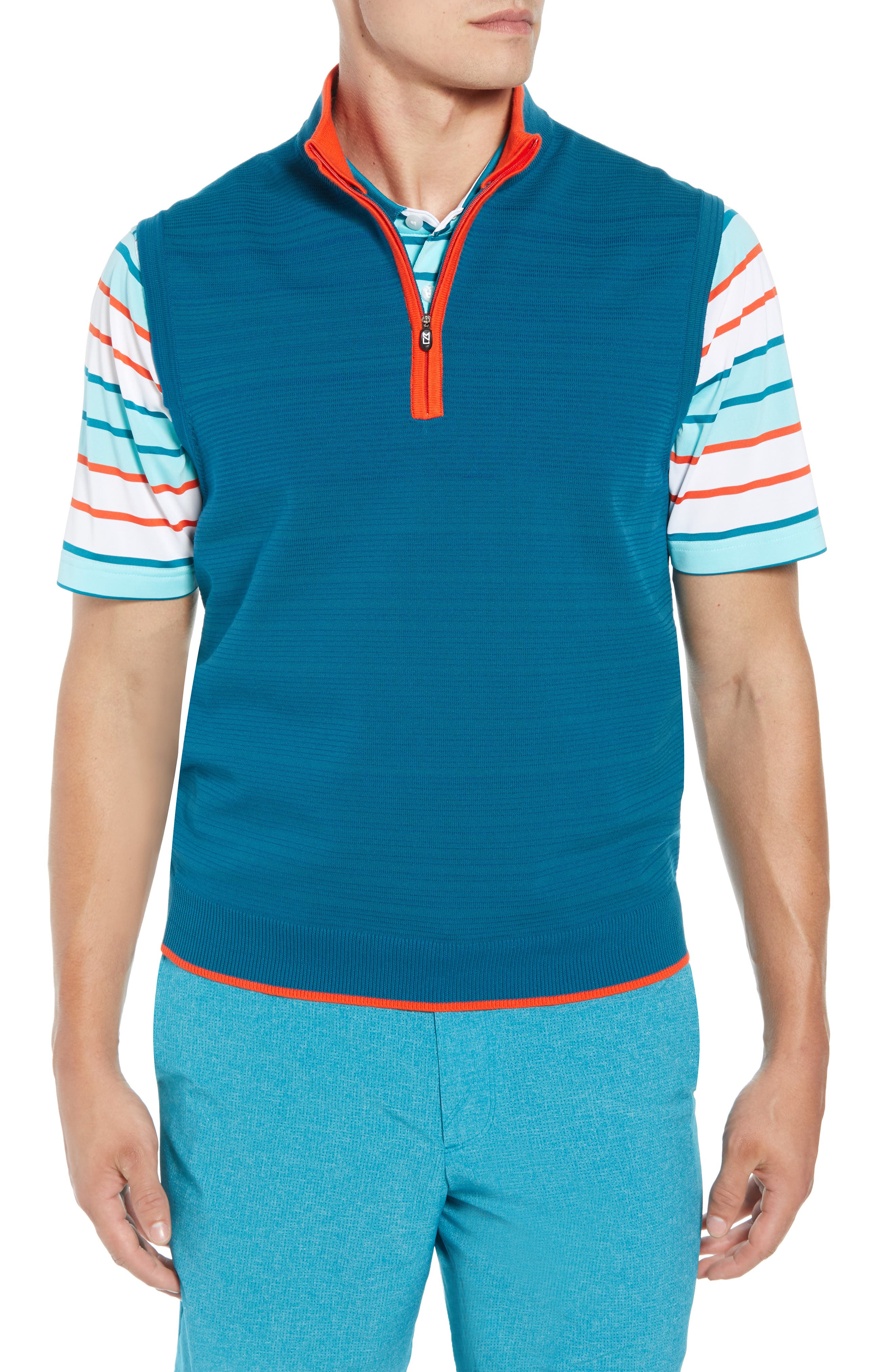 Cutter & Buck Impact Half Zip Sweater Vest, Blue