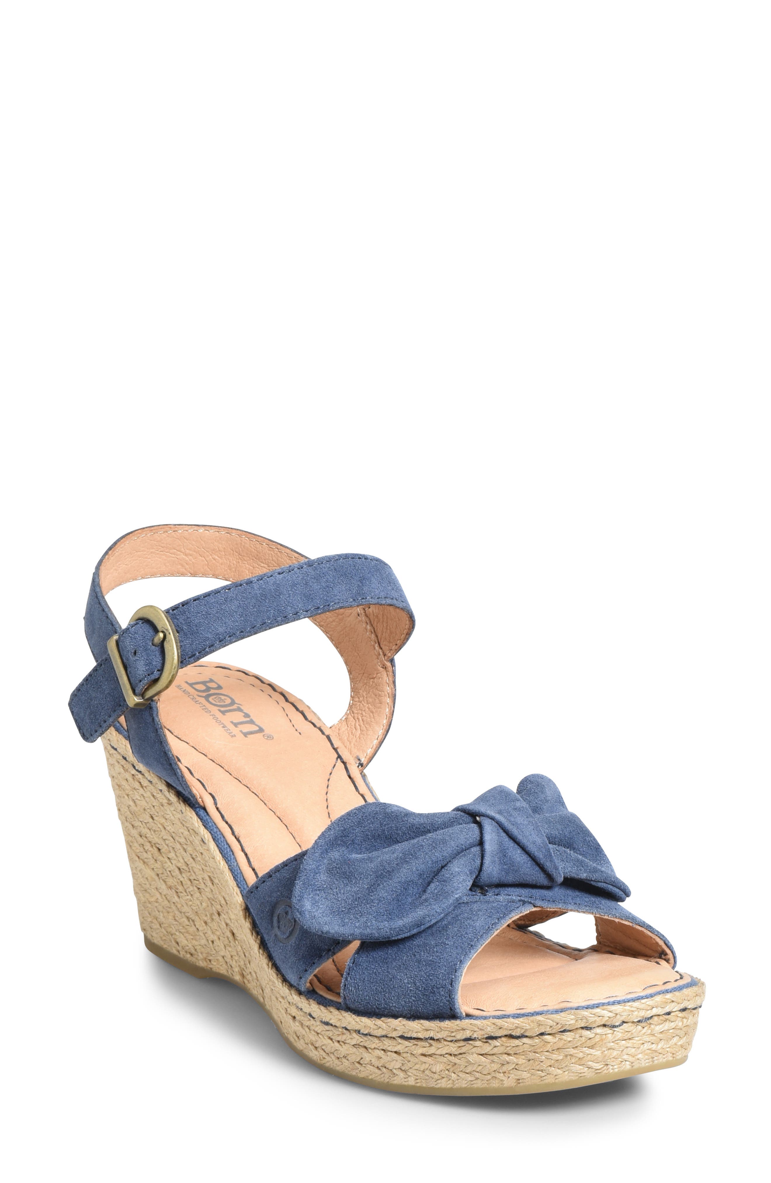 B?rn Monticello Knotted Wedge Sandal, Blue
