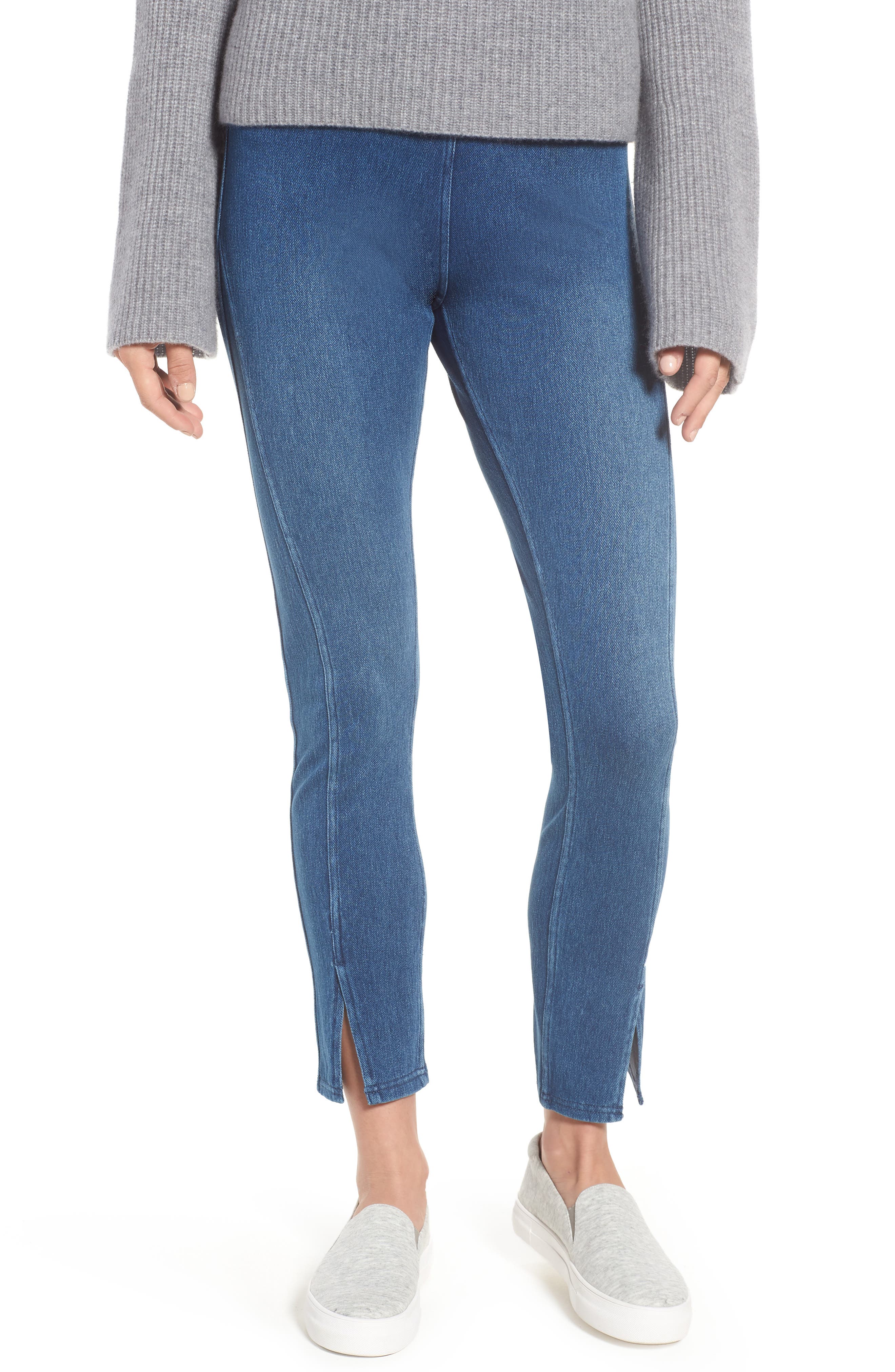 Lysse Split Hem Crop Denim Leggings
