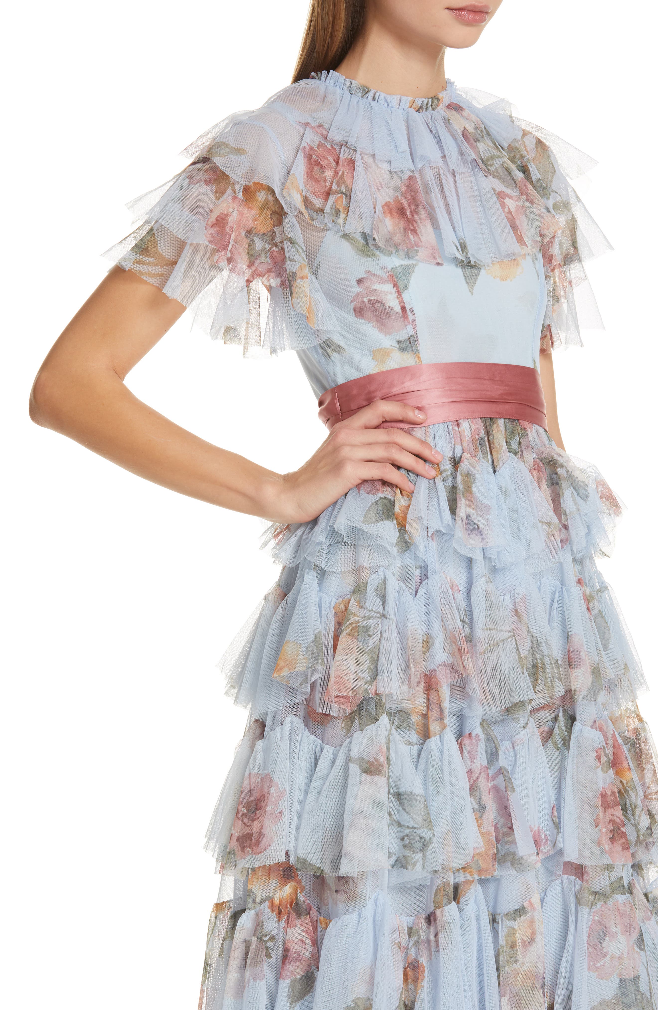 venetian rose tulle dress