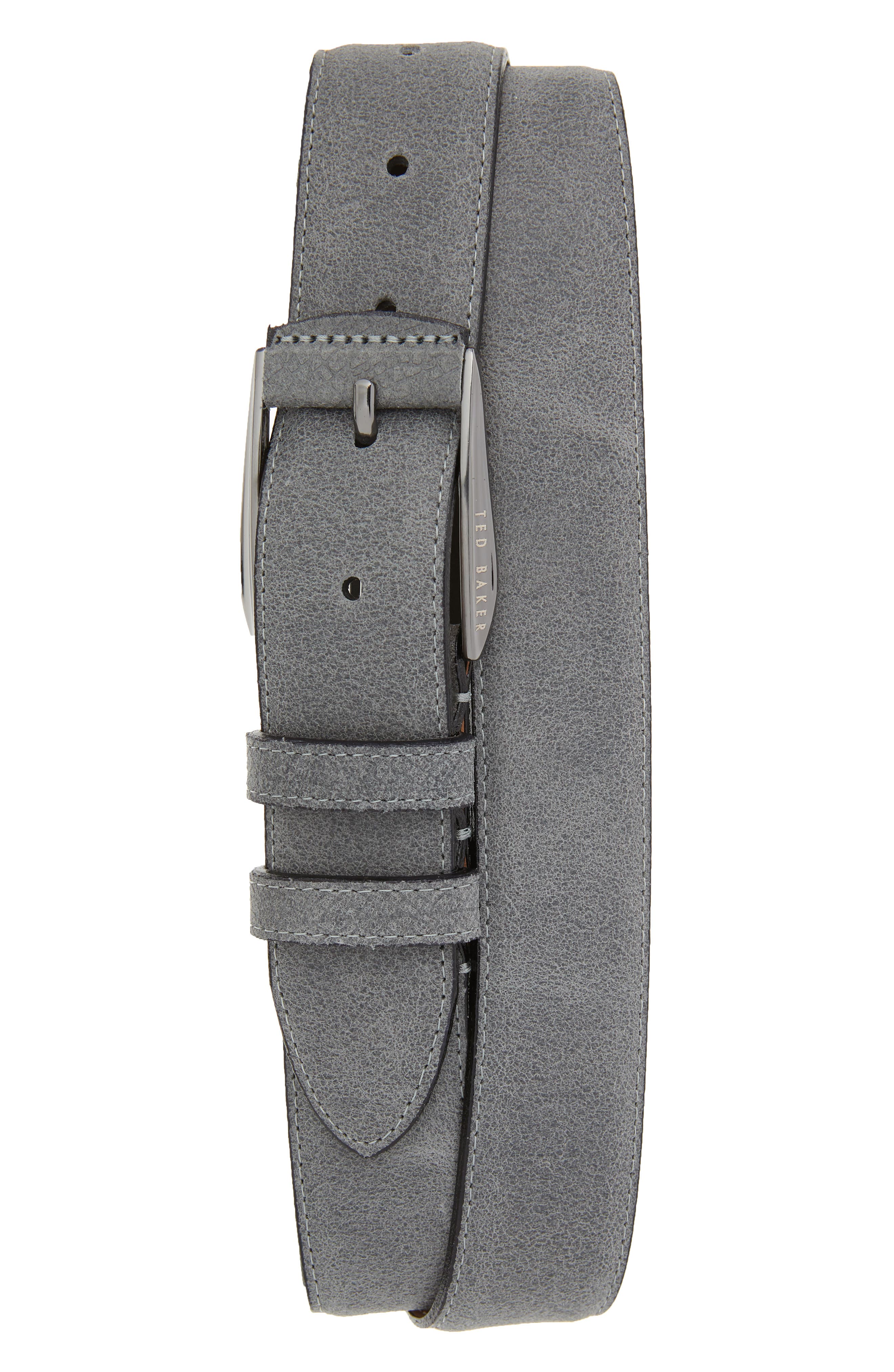 Ted Baker London Waxed Suede Belt, Grey
